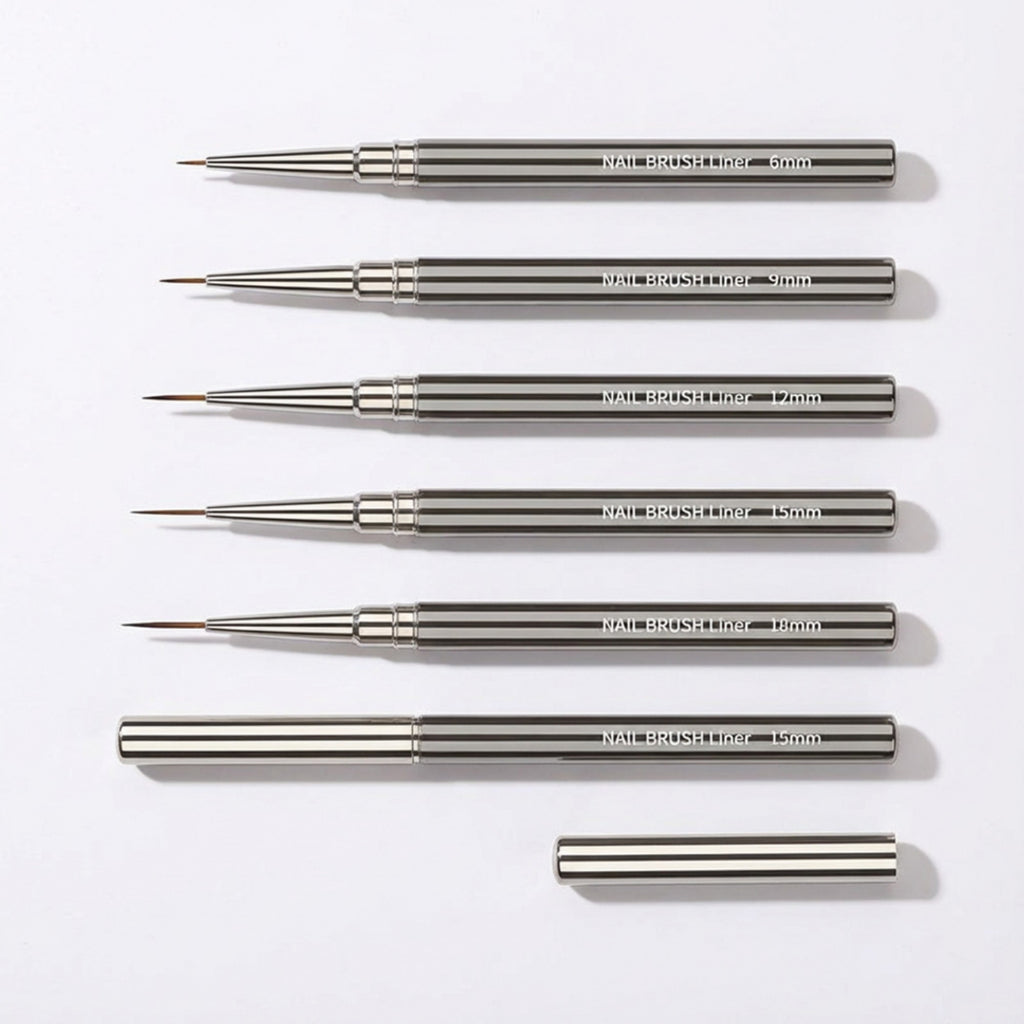 Anna-Kaci 5-Piece Nail Art Liner Brush Set with Ultra Fine Detail Tips for Precision Gel Striping and Design