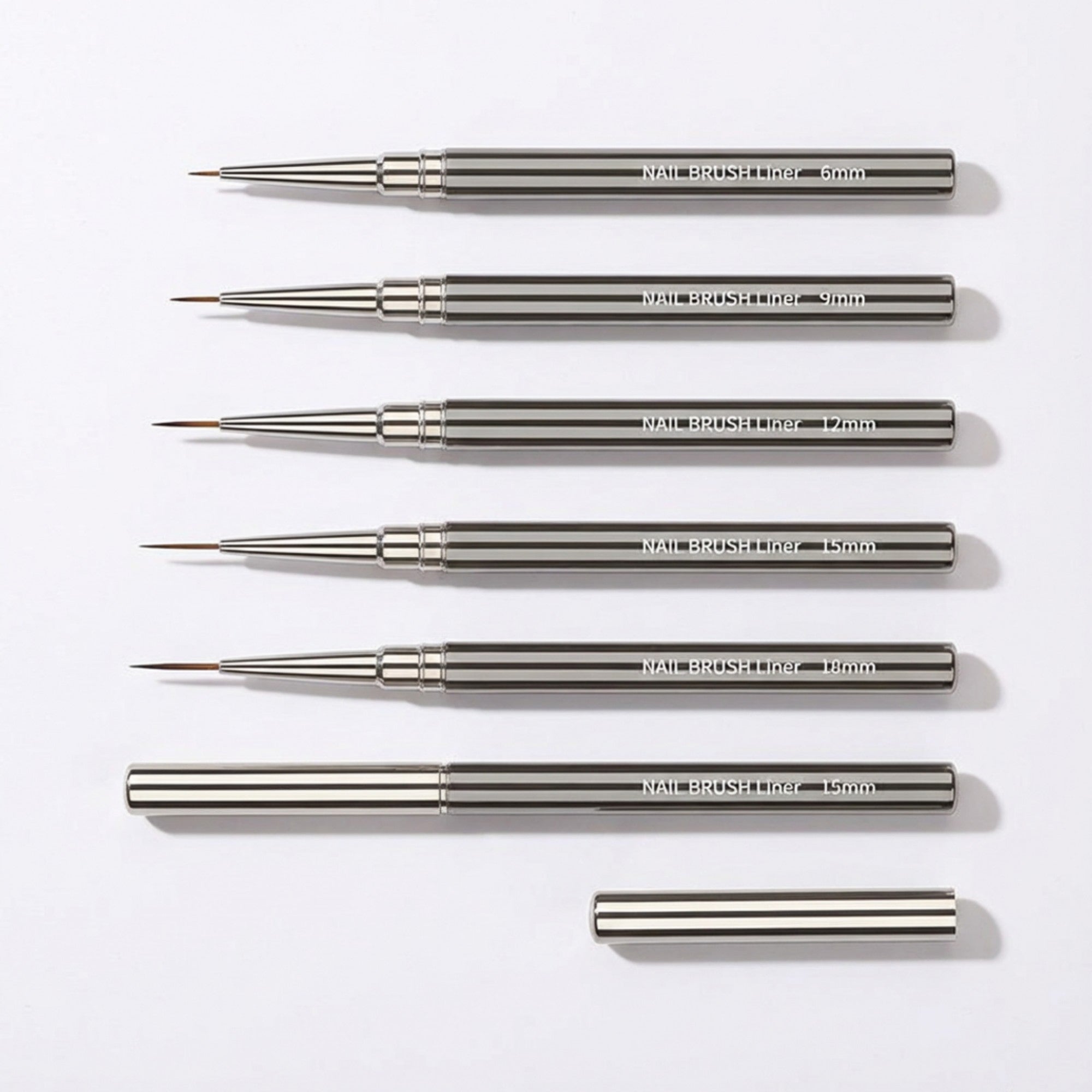 Anna-Kaci 5-Piece Nail Art Liner Brush Set with Ultra Fine Detail Tips for Precision Gel Striping and Design