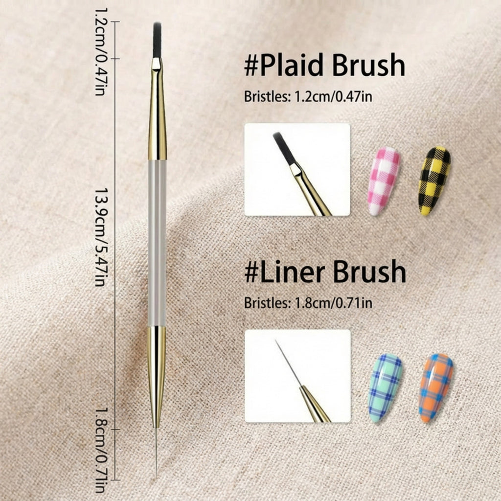 Anna-Kaci 5-Piece Nail Art Brush Set with Flat Gel Brush Angled Detail Brush Fine Liner and Precision Needle Tool