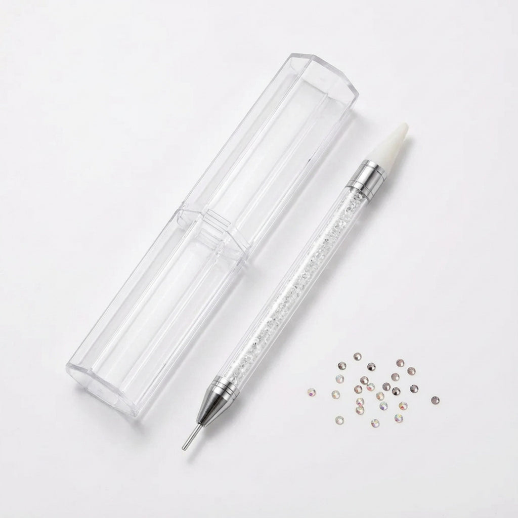 Anna-Kaci 3-Piece Rhinestone Nail Art Picker Pen Set with Dual-Ended Tips for Crystal Placement and Precision Detailing