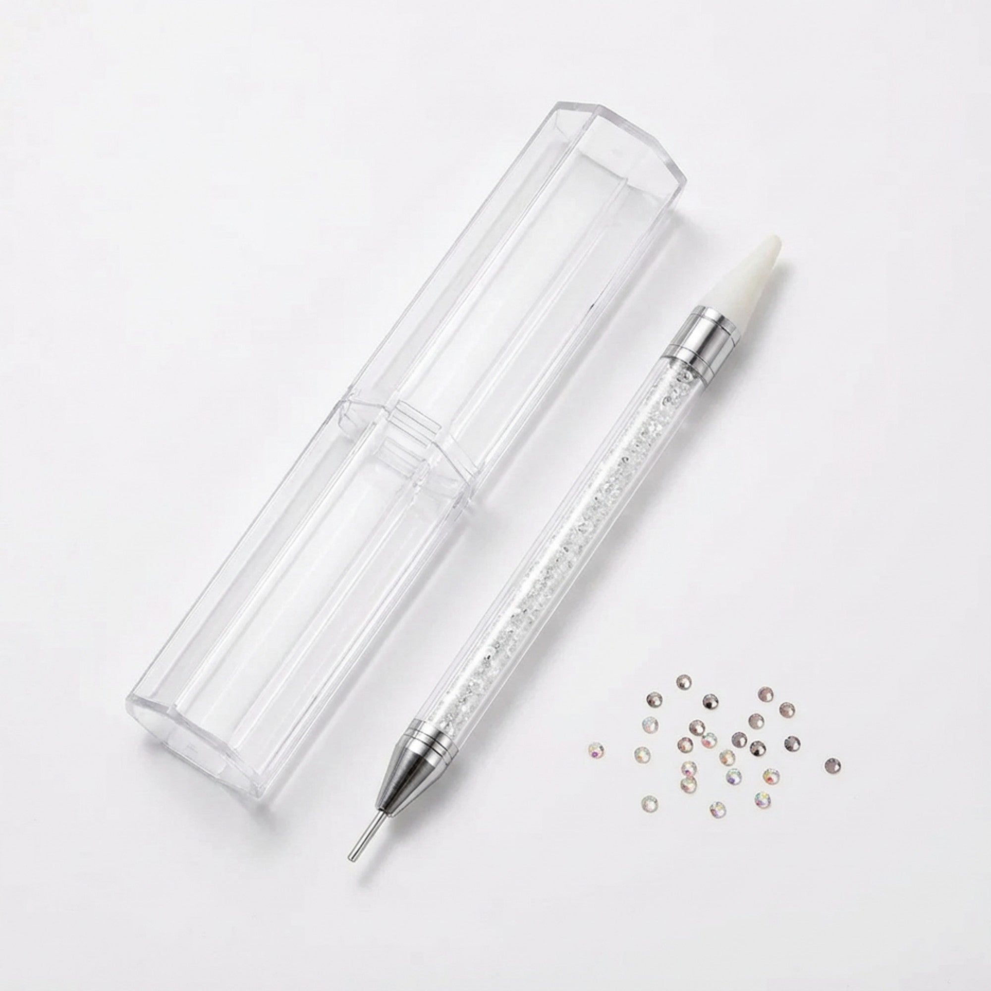 Anna-Kaci 3-Piece Rhinestone Nail Art Picker Pen Set with Dual-Ended Tips for Crystal Placement and Precision Detailing