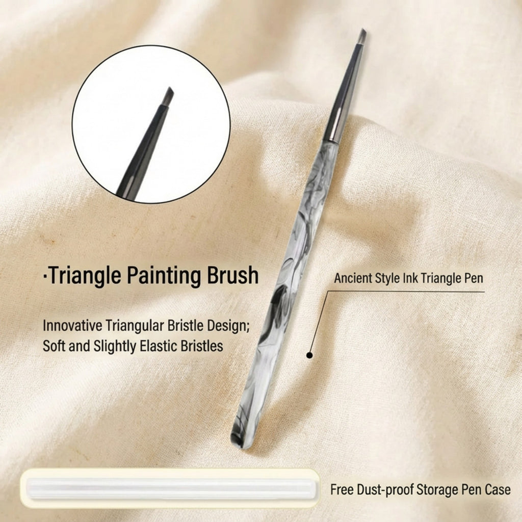 Anna-Kaci 4-Piece Angled Nail Art Brush Set with Slim Handles and Precision Liner Tips for Gel Acrylic and Nail Design
