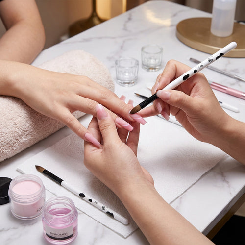 Anna-Kaci 3-Piece Nail Art Brush Set with Smooth Acrylic Handles and Precision Tips for Gel Acrylic and Nail Design