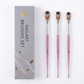 Anna-Kaci 3-Piece Nail Art Brush Set with Glitter Acrylic Handles and Precision Tips for Gel Acrylic and Nail Design