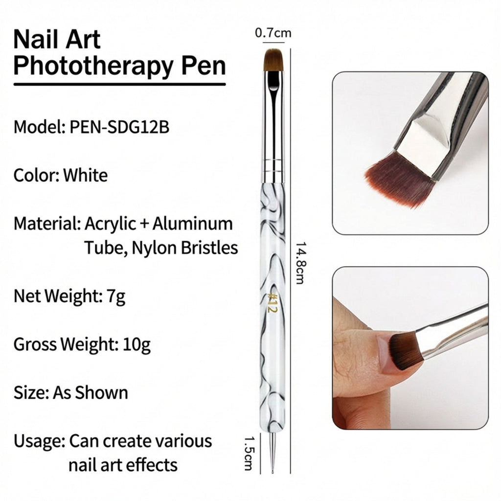 Anna-Kaci 4-Piece Nail Art Brush Set with Dual-Ended Precision Tips for Gel Acrylic and Detail Design