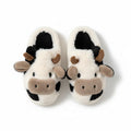 Anna-Kaci Lounge Women¡¯s Plush Cow Character Slide Slippers with Soft Faux Fur Texture and Cushioned Footbed