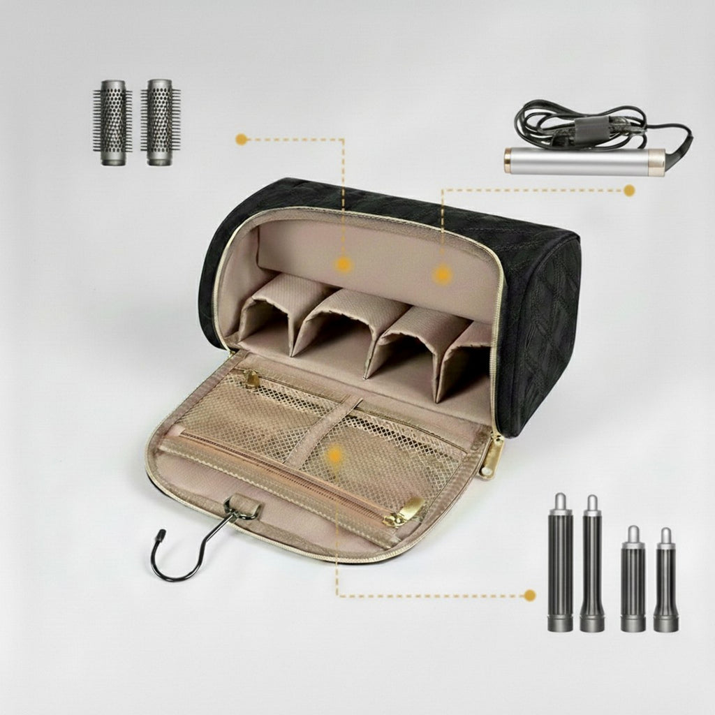 Anna-Kaci Hanging Toiletry Organizer Travel Case with Hook Structured Compartments Zippered Pockets and Carry Handle