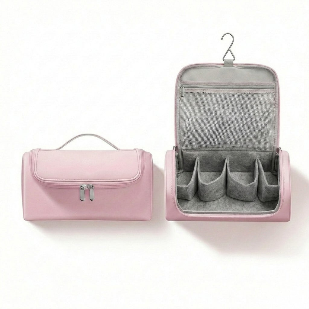 Anna-Kaci Portable Makeup Organizer Case with Multiple Compartments and Top Handle