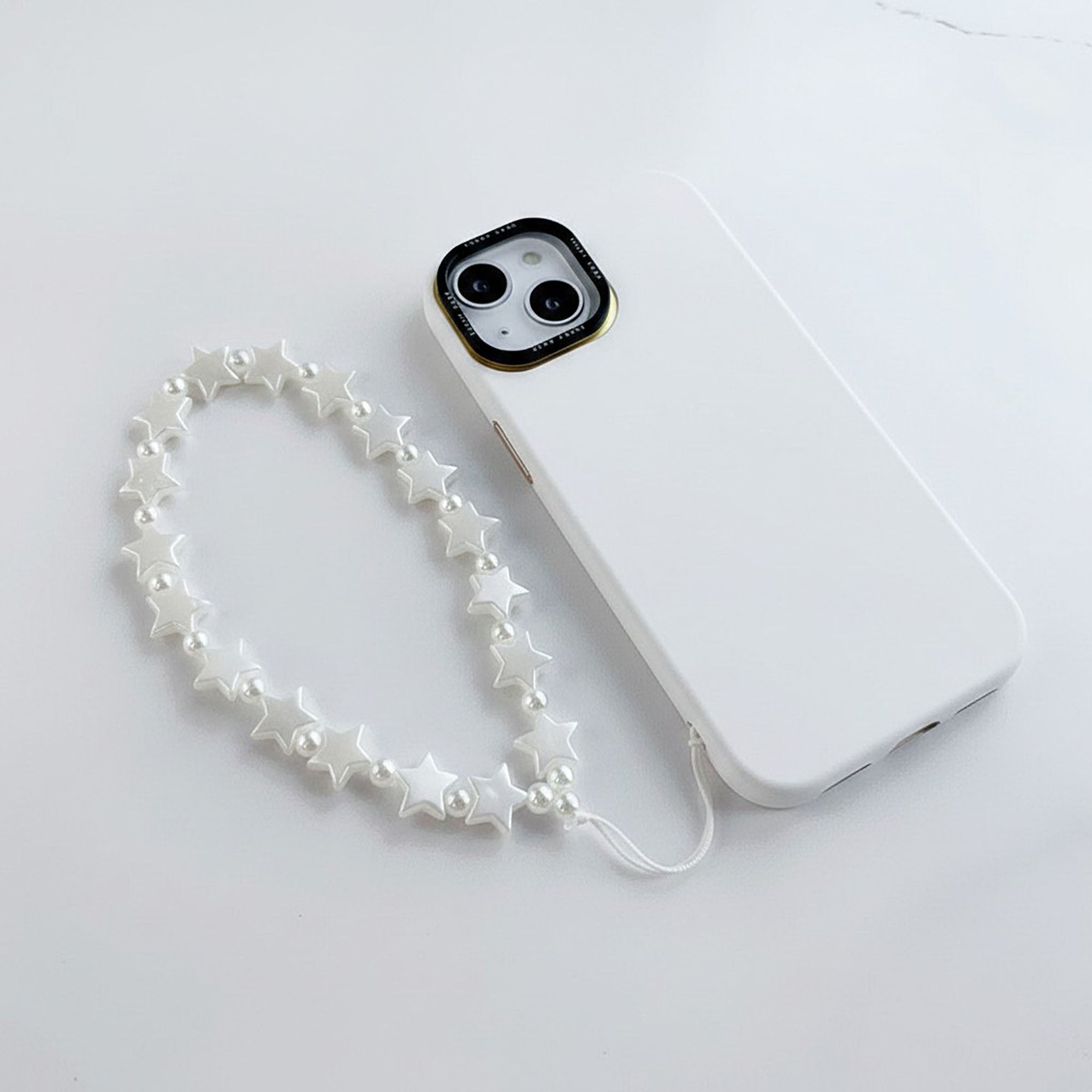 Anna-Kaci 3-PC Star Beaded Phone Charm Strap with Pearl-Style Accent Beads