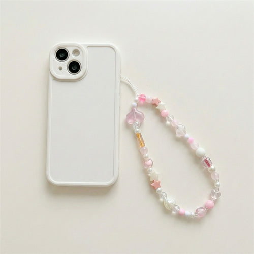 Anna-Kaci 3-PC Iridescent Beaded Phone Charm Strap with Heart Accent