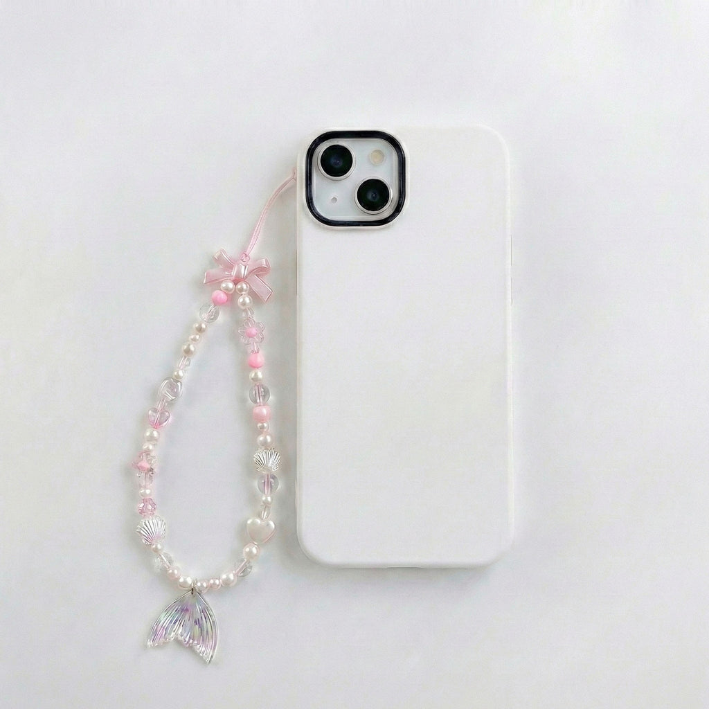 Anna-Kaci 3-PC Iridescent Beaded Phone Charm Strap with Heart Accent