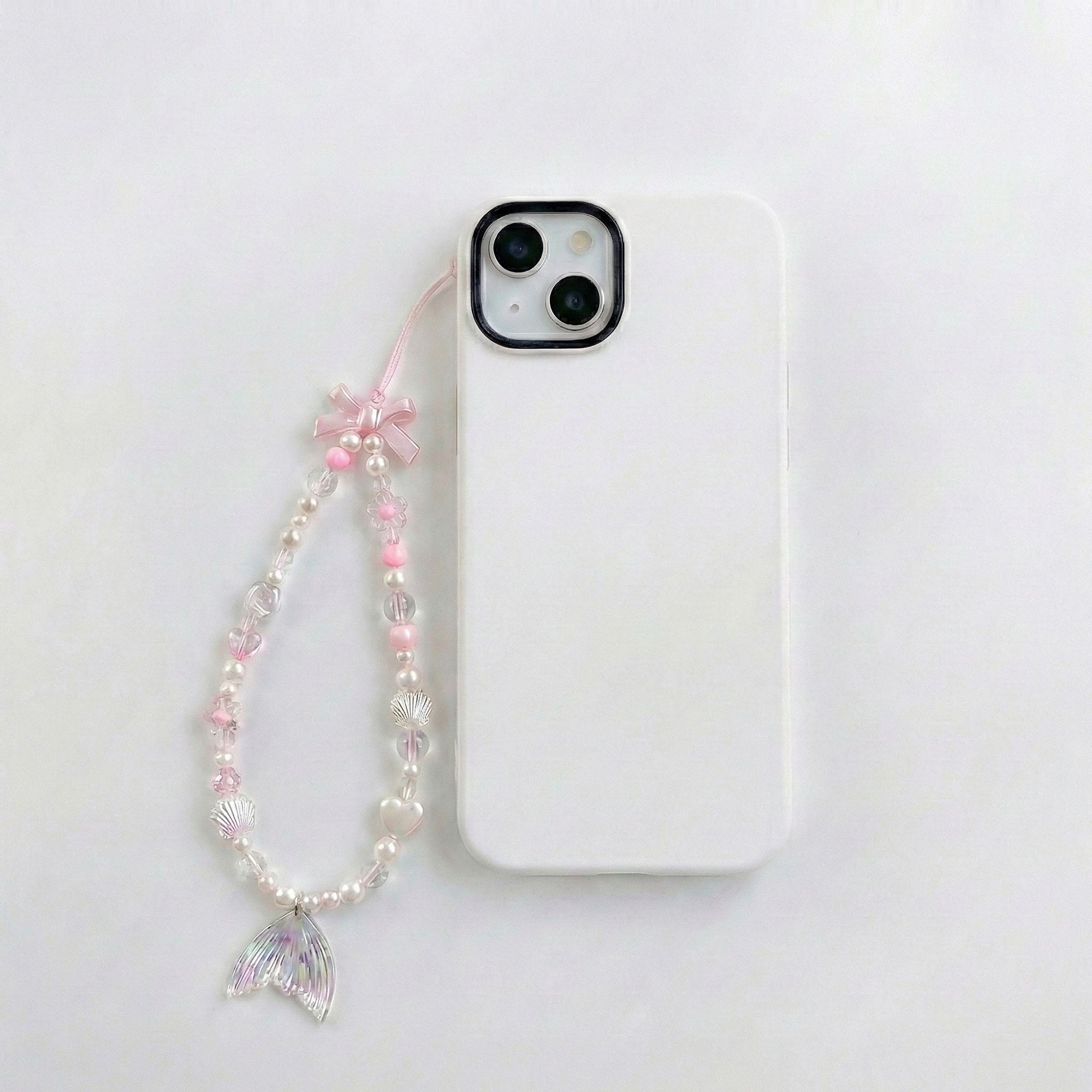 Anna-Kaci 3-PC Iridescent Beaded Phone Charm Strap with Heart Accent