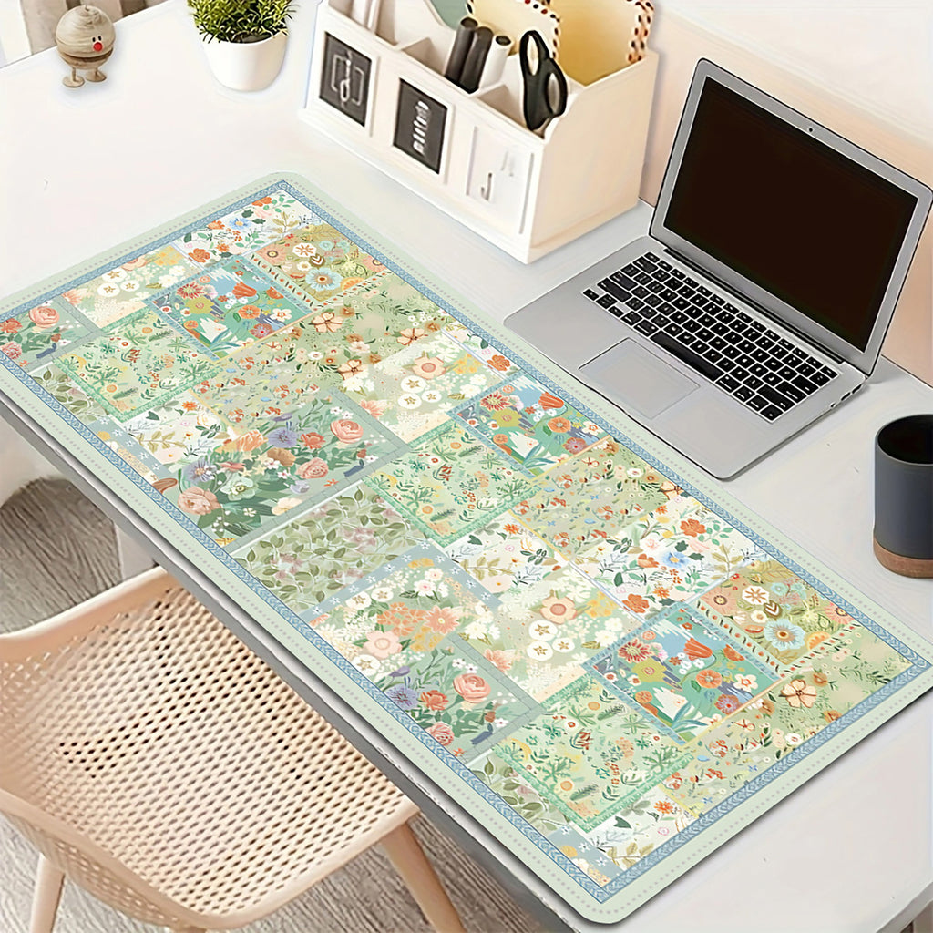 Anna-Kaci Extended Floral Desk Mouse Pad with Smooth Surface and Anti Slip Rubber Base
