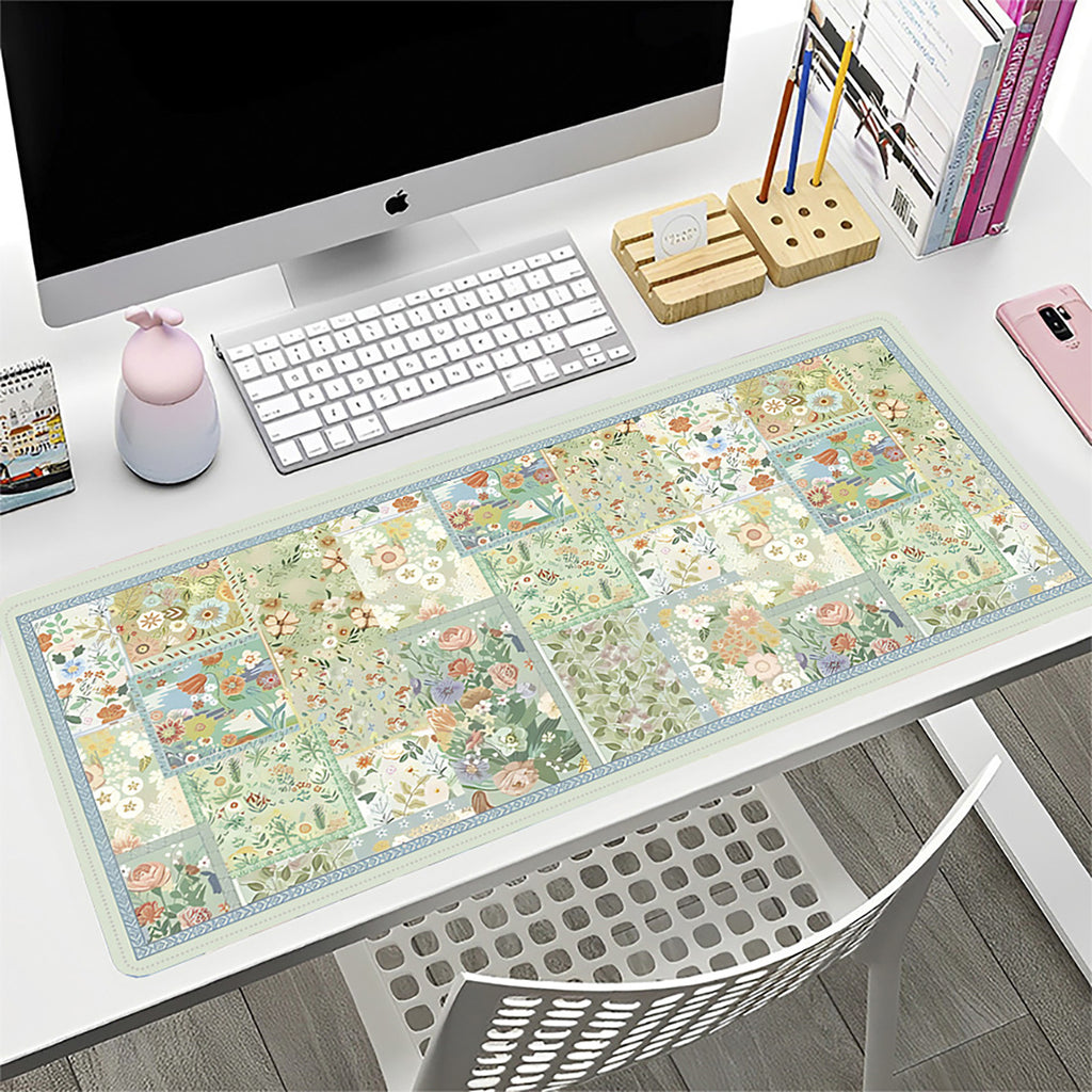 Anna-Kaci Extended Floral Desk Mouse Pad with Smooth Surface and Anti Slip Rubber Base