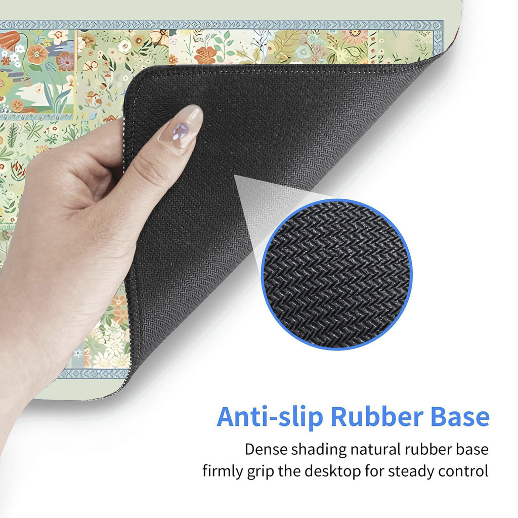 Anna-Kaci Extended Floral Desk Mouse Pad with Smooth Surface and Anti Slip Rubber Base