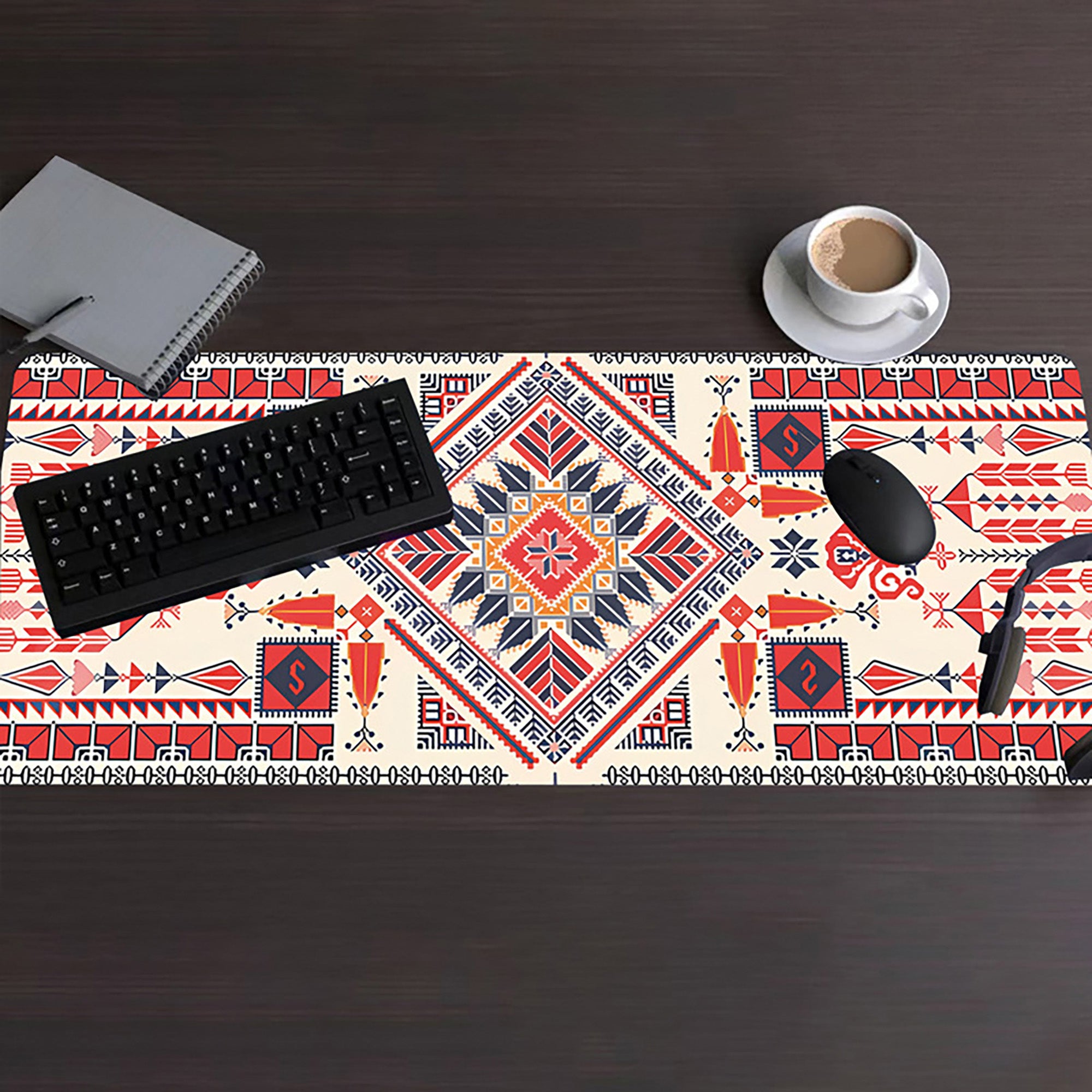 Anna-Kaci Vintage Pattern Desk Mouse Pad with Smooth Control Surface and Non Slip Rubber Base