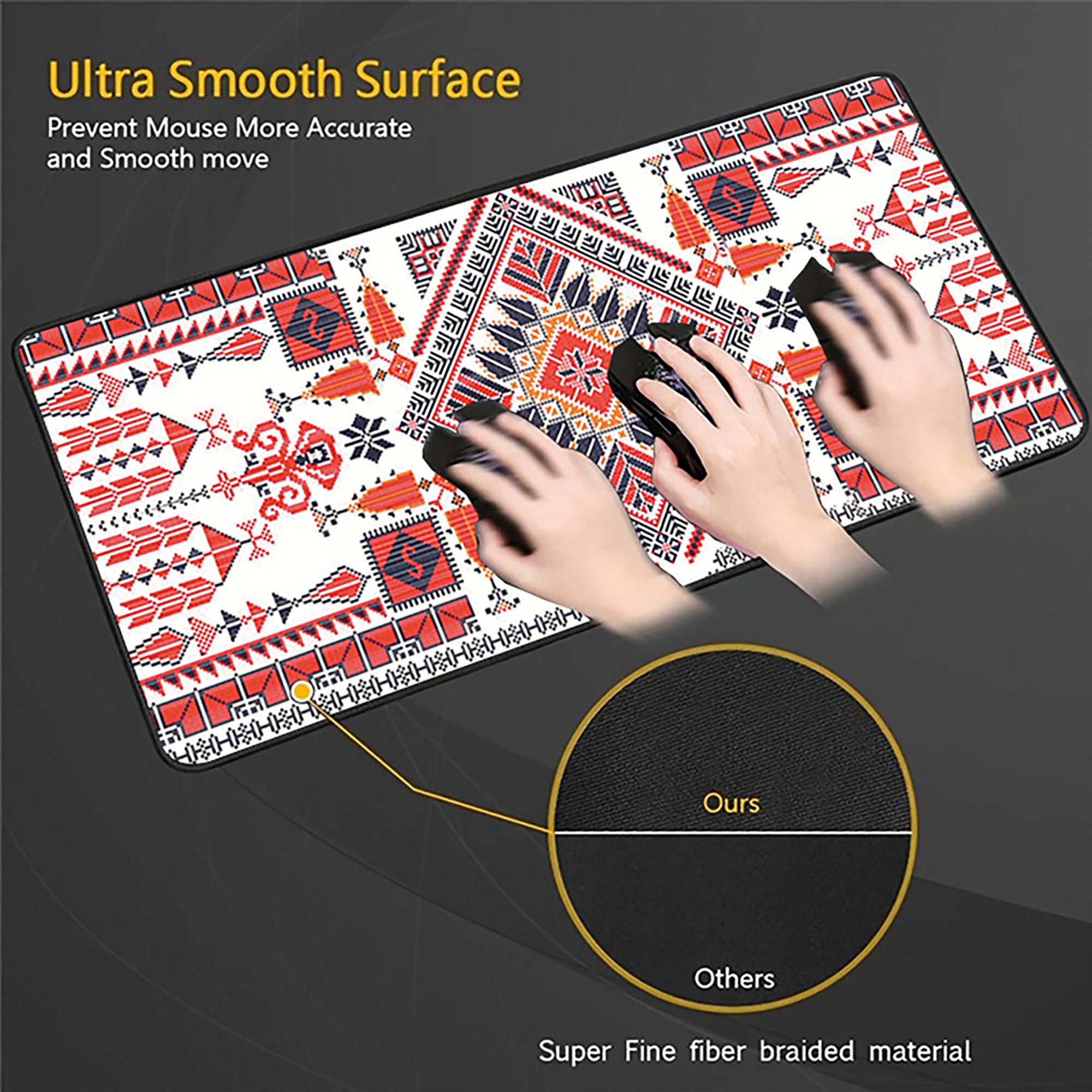 Anna-Kaci Vintage Pattern Desk Mouse Pad with Smooth Control Surface and Non Slip Rubber Base