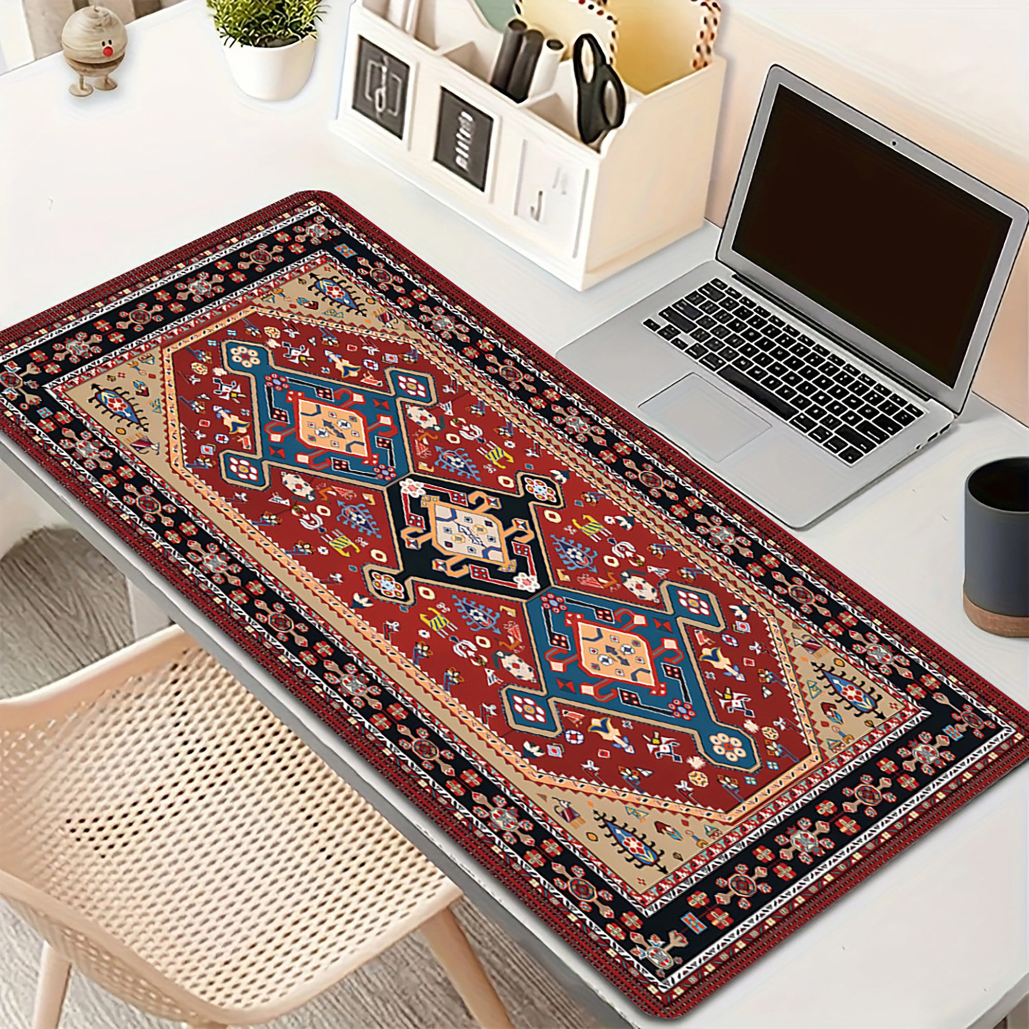 Anna-Kaci Vintage Pattern Desk Mouse Pad with Smooth Control Surface and Non Slip Rubber Base