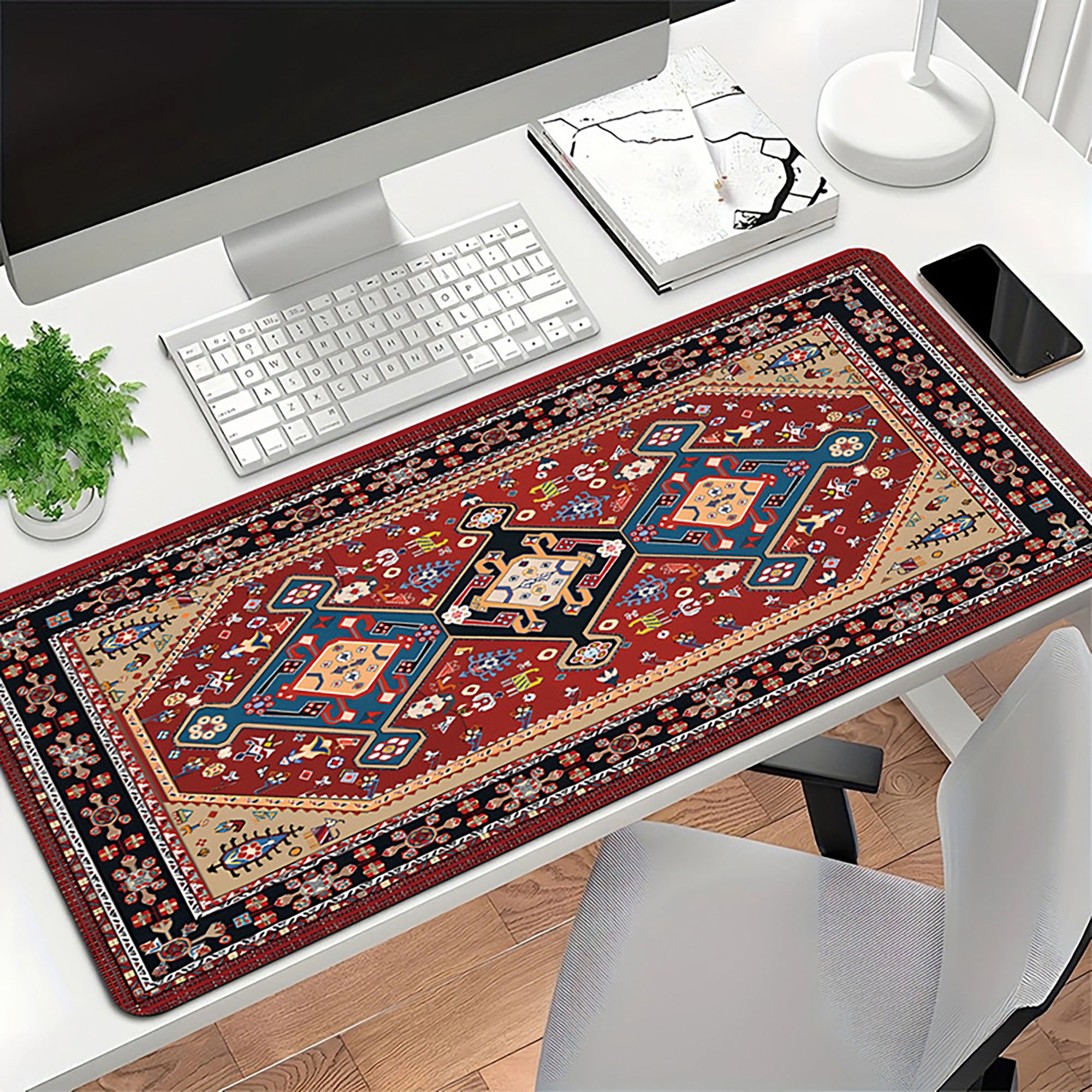 Anna-Kaci Vintage Pattern Desk Mouse Pad with Smooth Control Surface and Non Slip Rubber Base