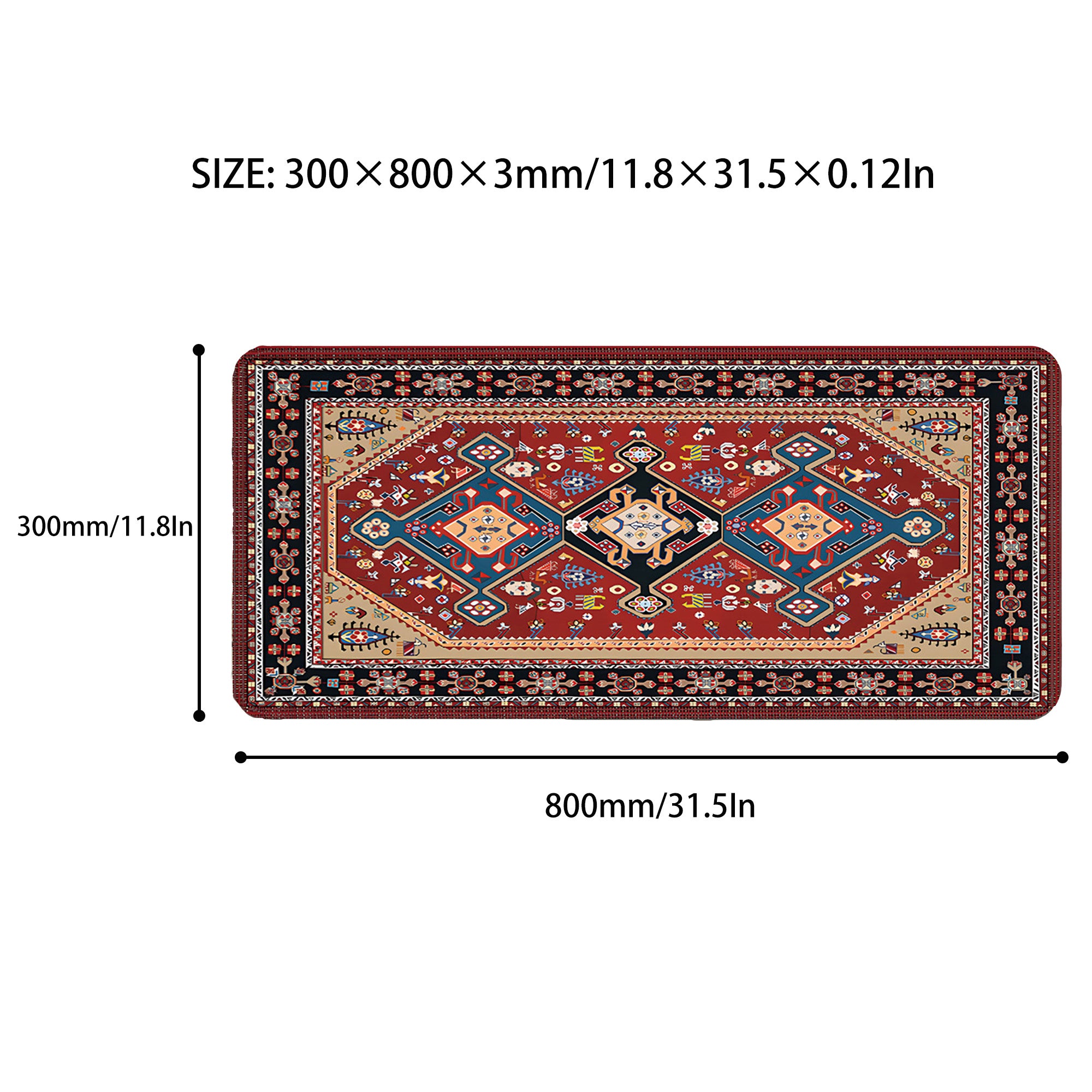 Anna-Kaci Vintage Pattern Desk Mouse Pad with Smooth Control Surface and Non Slip Rubber Base