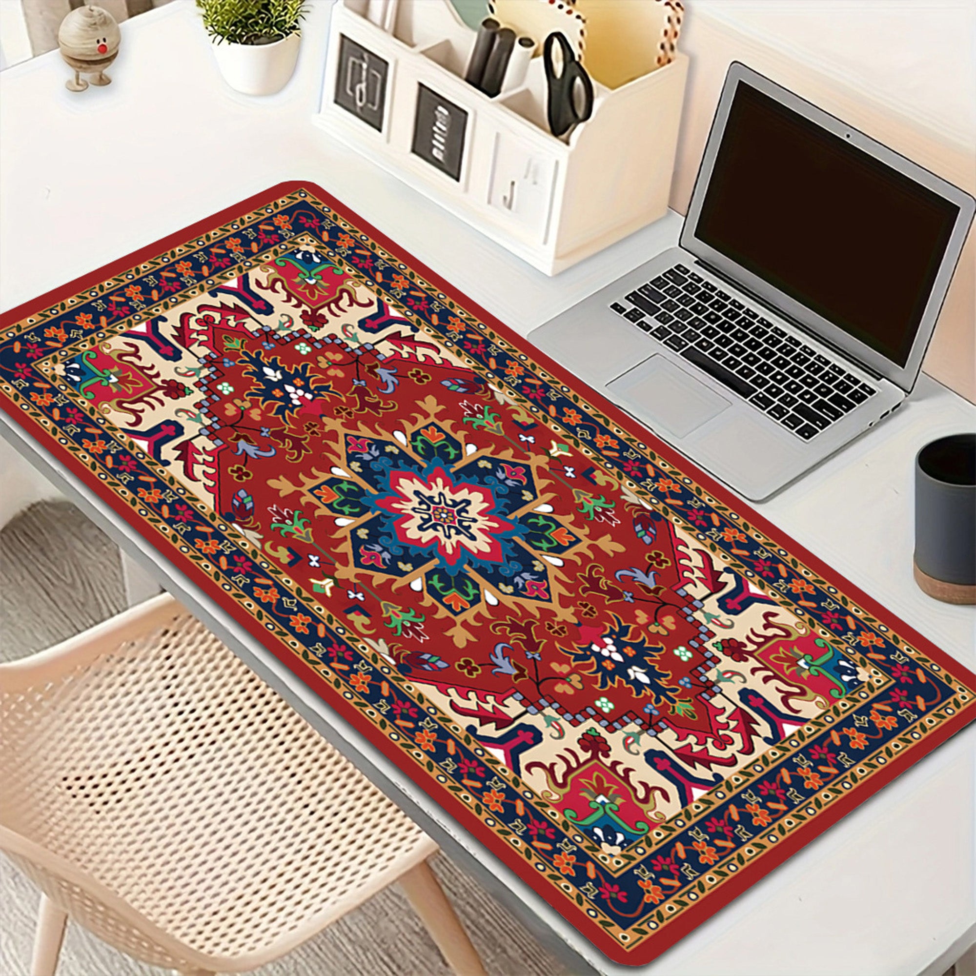 Anna-Kaci Vintage Pattern Desk Mouse Pad with Smooth Control Surface and Non Slip Rubber Base