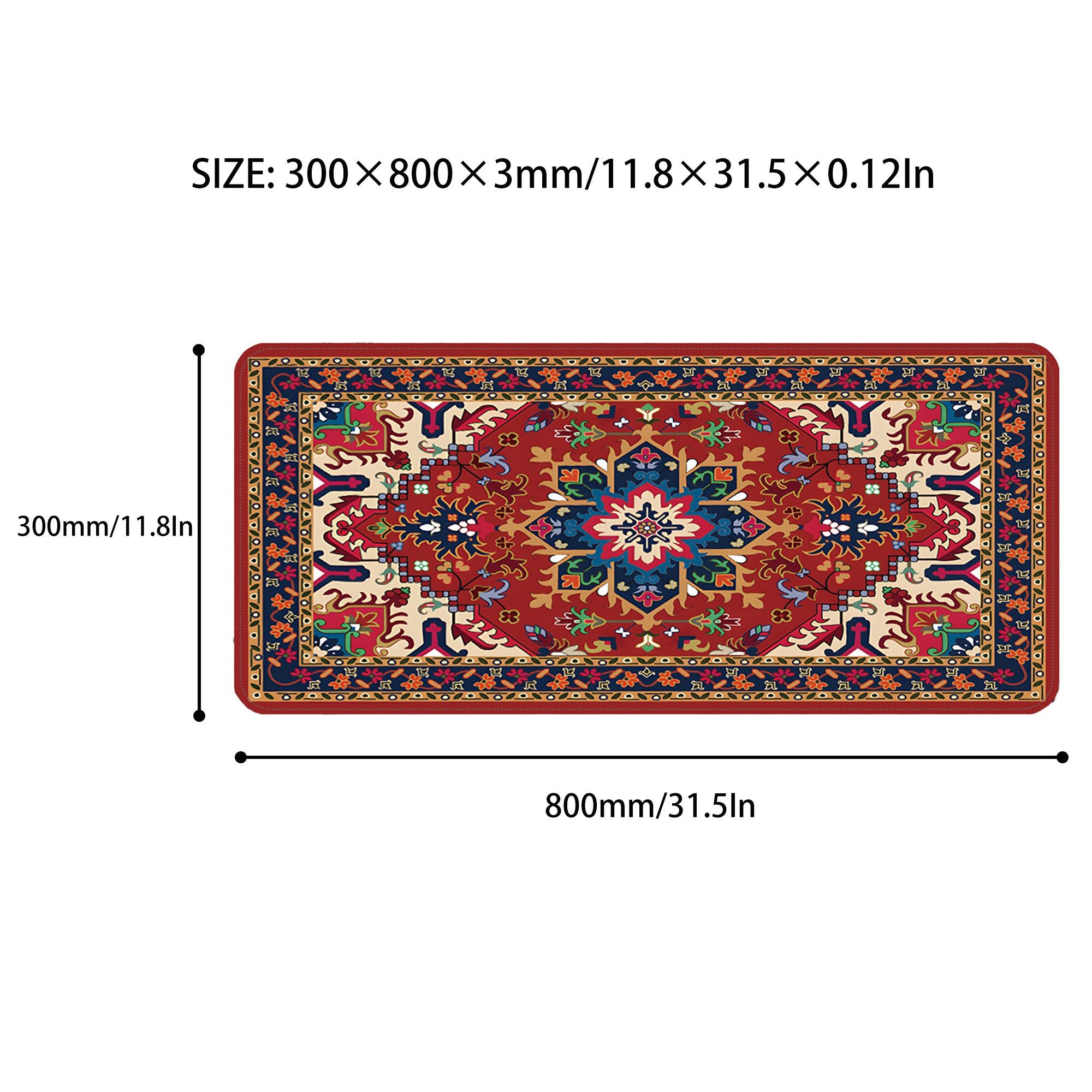 Anna-Kaci Vintage Pattern Desk Mouse Pad with Smooth Control Surface and Non Slip Rubber Base