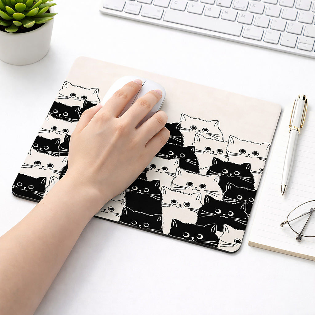 Anna-Kaci Cute Cat Graphic Non Slip Mouse Pad for Desk and Office Use