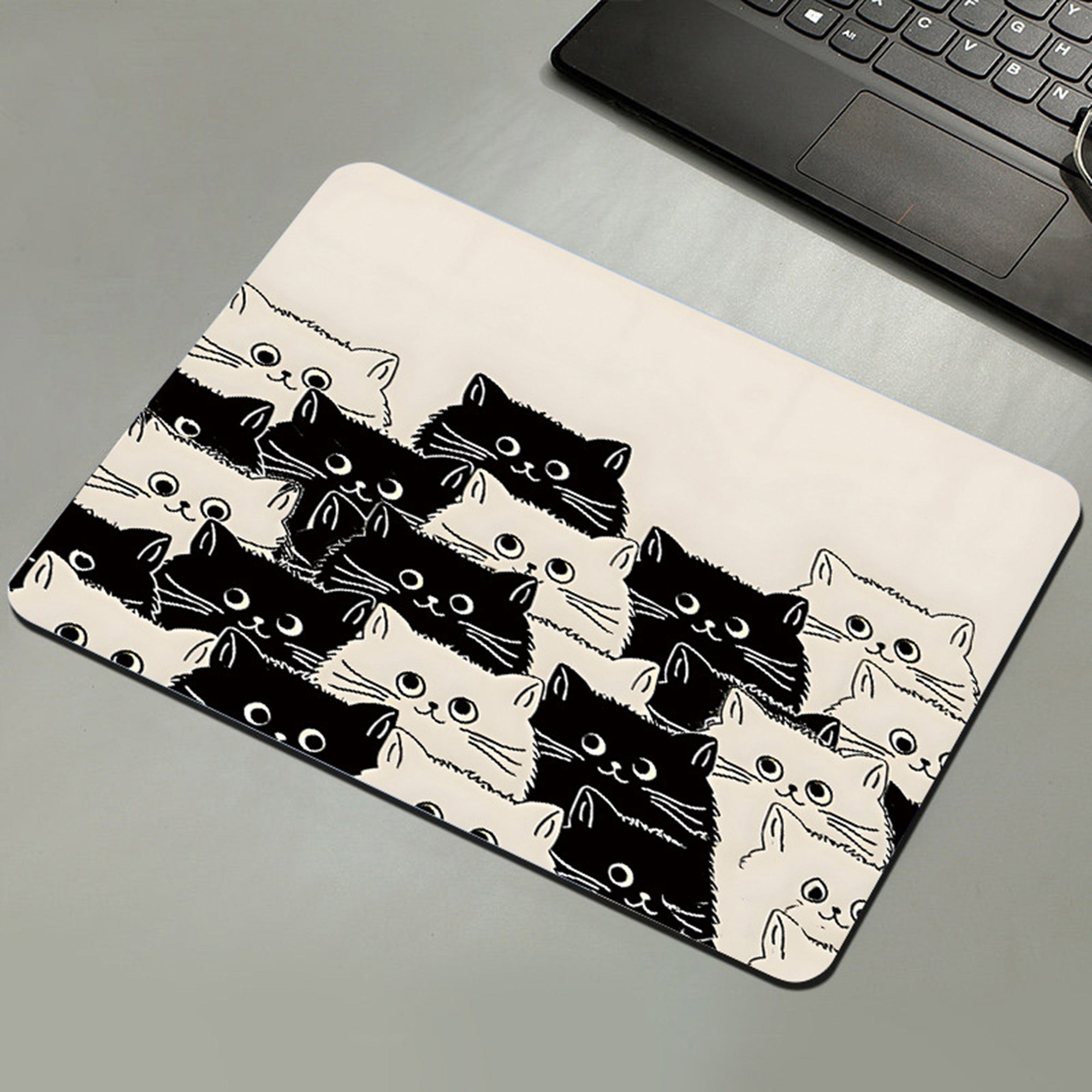 Anna-Kaci Cute Cat Graphic Non Slip Mouse Pad for Desk and Office Use