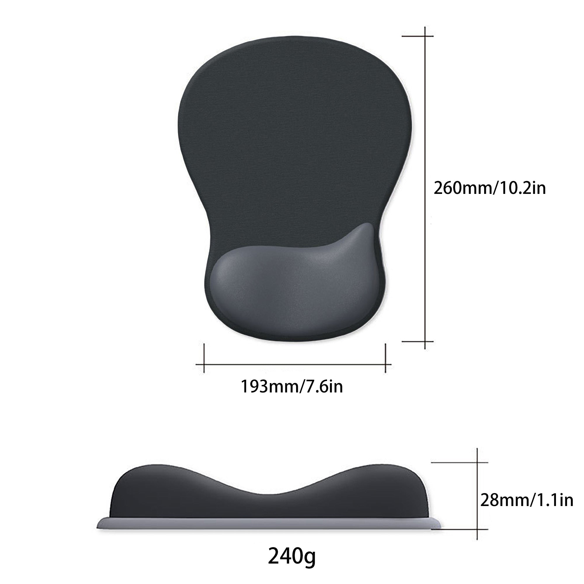 Anna-Kaci Ergonomic Wrist Support Mouse Pad With Gel Cushion And Non Slip Base