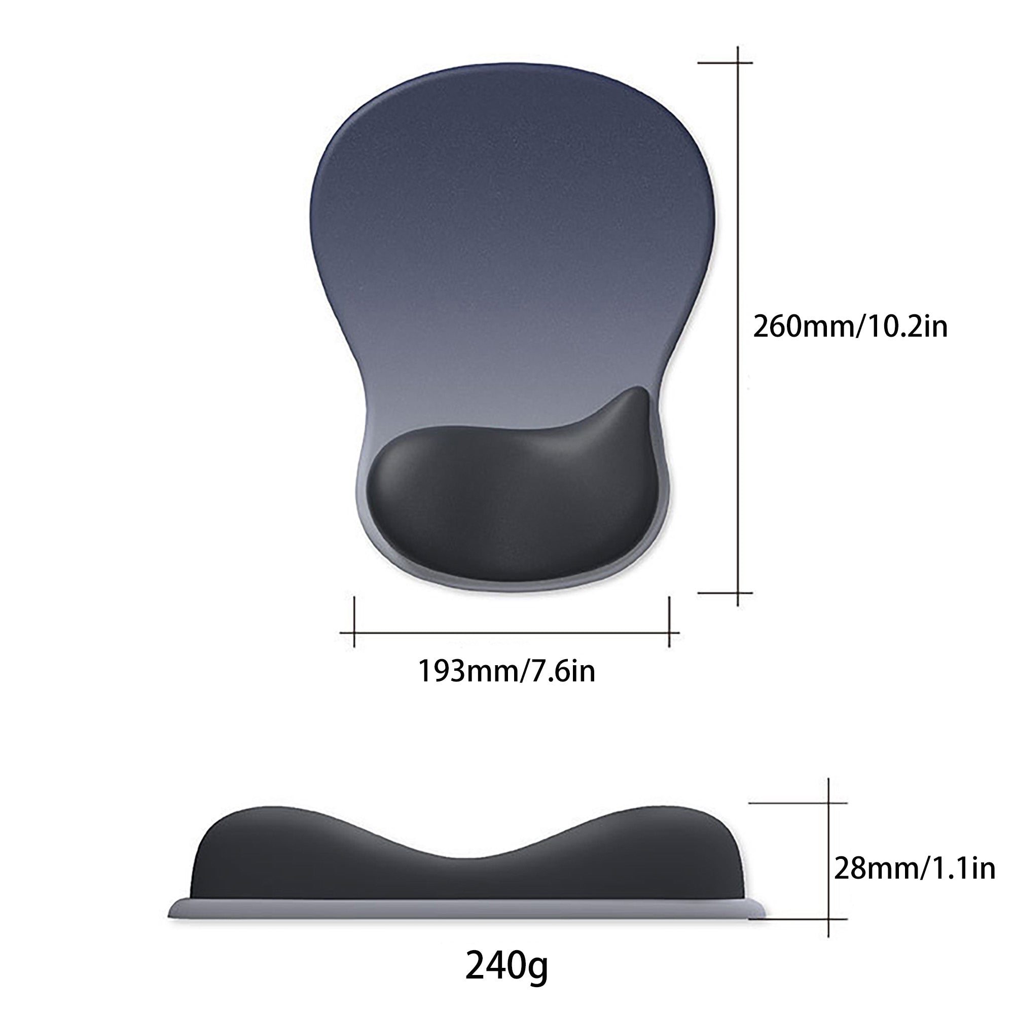 Anna-Kaci Ergonomic Wrist Support Mouse Pad With Gel Cushion And Non Slip Base
