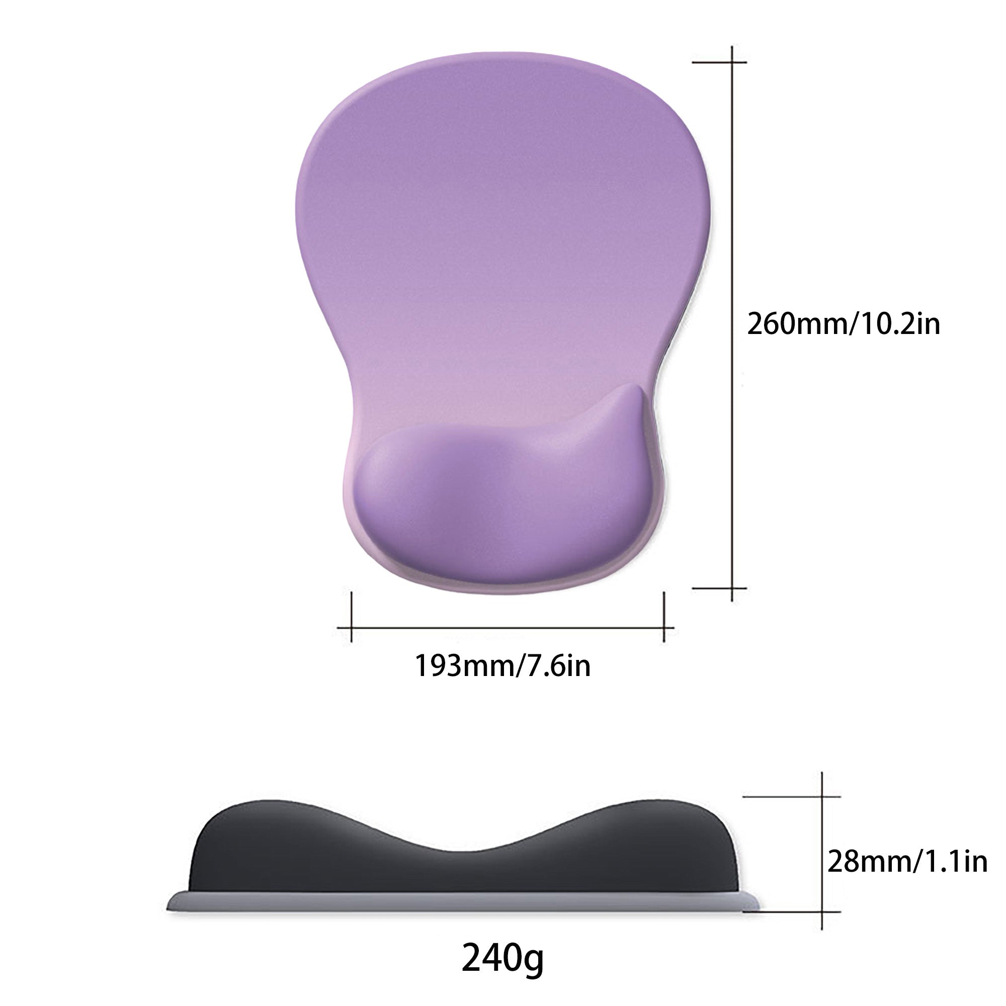 Anna-Kaci Ergonomic Wrist Support Mouse Pad With Gel Cushion And Non Slip Base