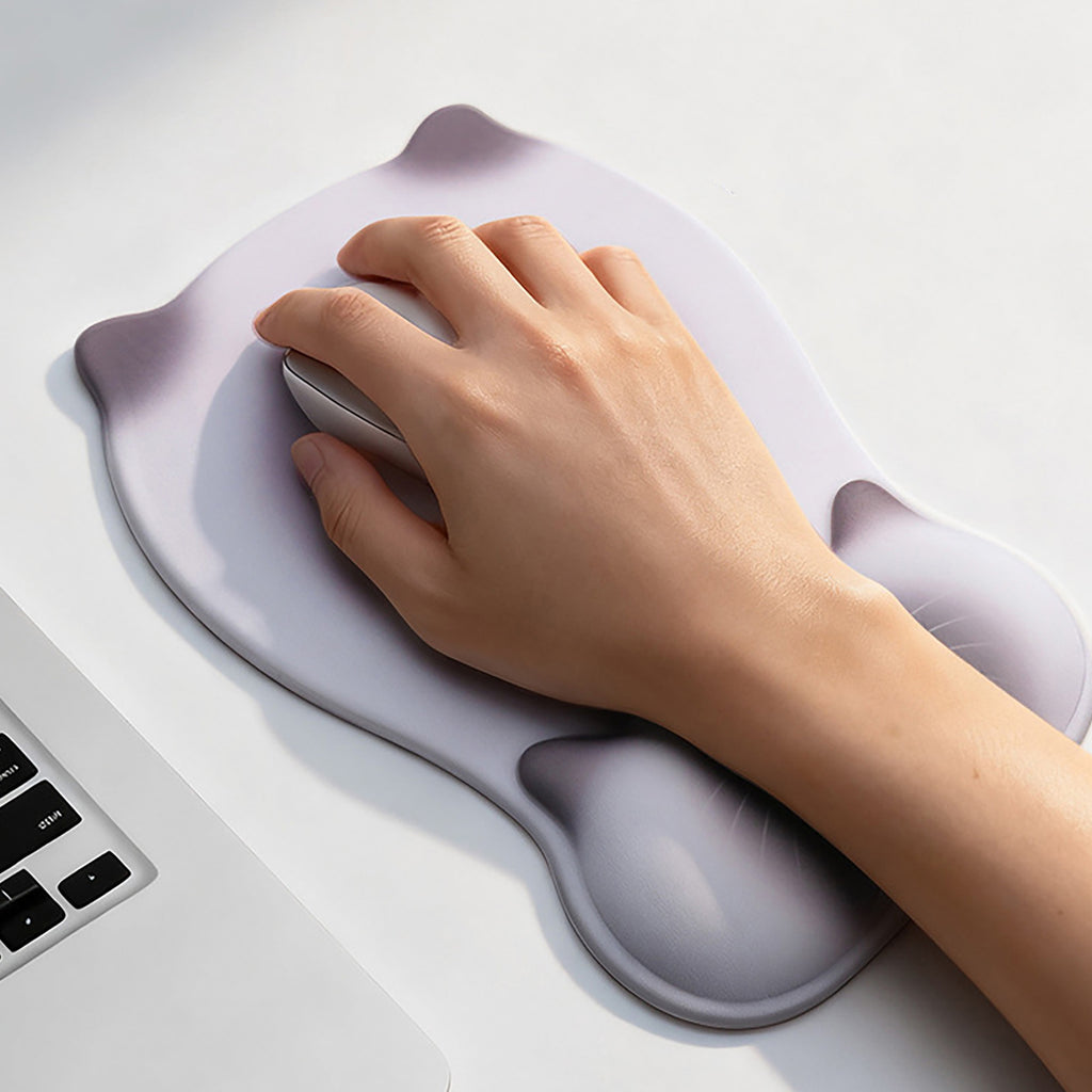 Anna-Kaci Cute Cat Mouse Pad With Soft Wrist Support And Non Slip Base