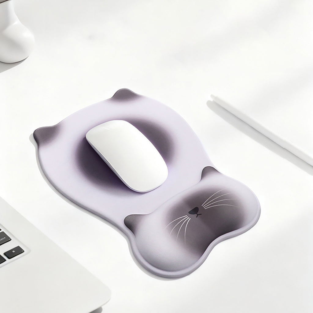 Anna-Kaci Cute Cat Mouse Pad With Soft Wrist Support And Non Slip Base