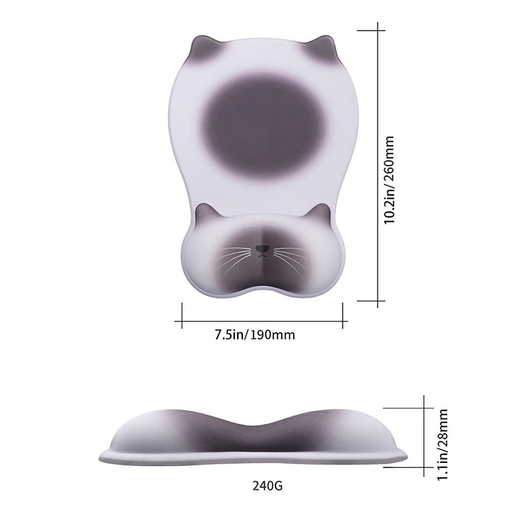 Anna-Kaci Cute Cat Mouse Pad With Soft Wrist Support And Non Slip Base