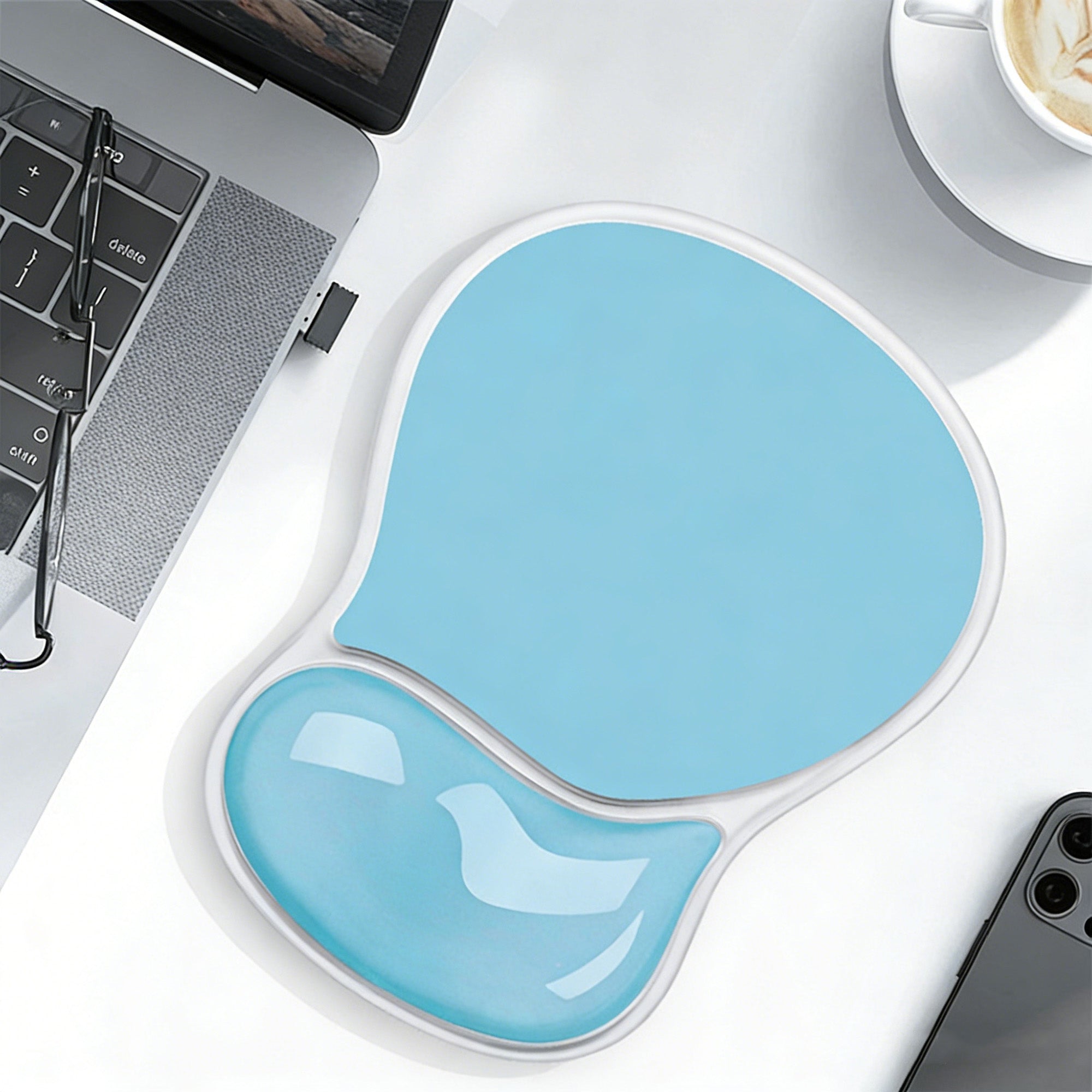 Anna-Kaci Clear Gel Wrist Support Mouse Pad With Ergonomic Cushion And Non Slip Base