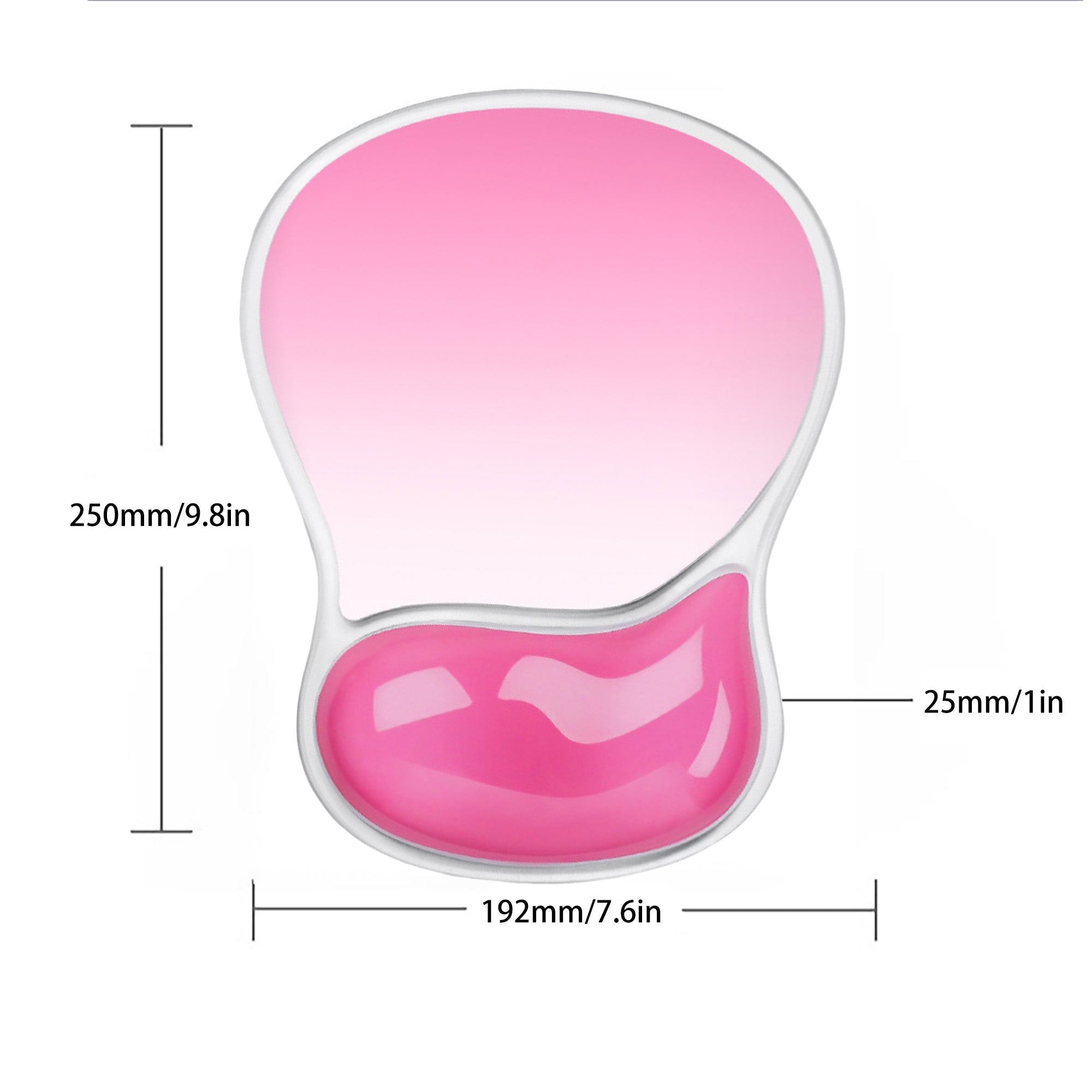 Anna-Kaci Clear Gel Wrist Support Mouse Pad With Ergonomic Cushion And Non Slip Base