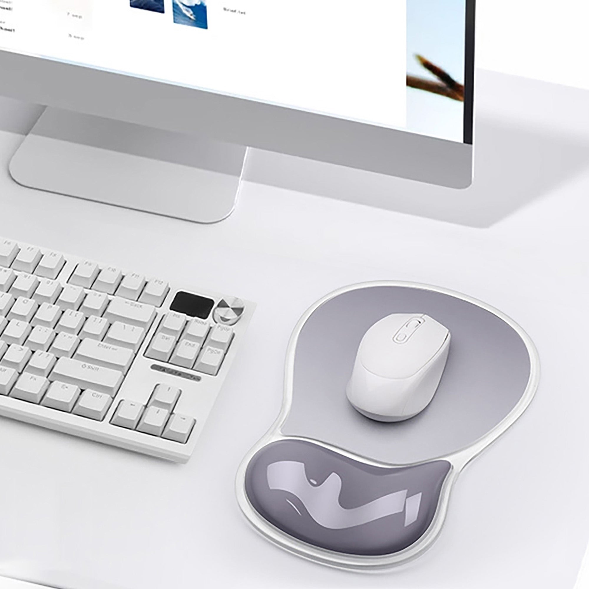 Anna-Kaci Clear Gel Wrist Support Mouse Pad With Ergonomic Cushion And Non Slip Base