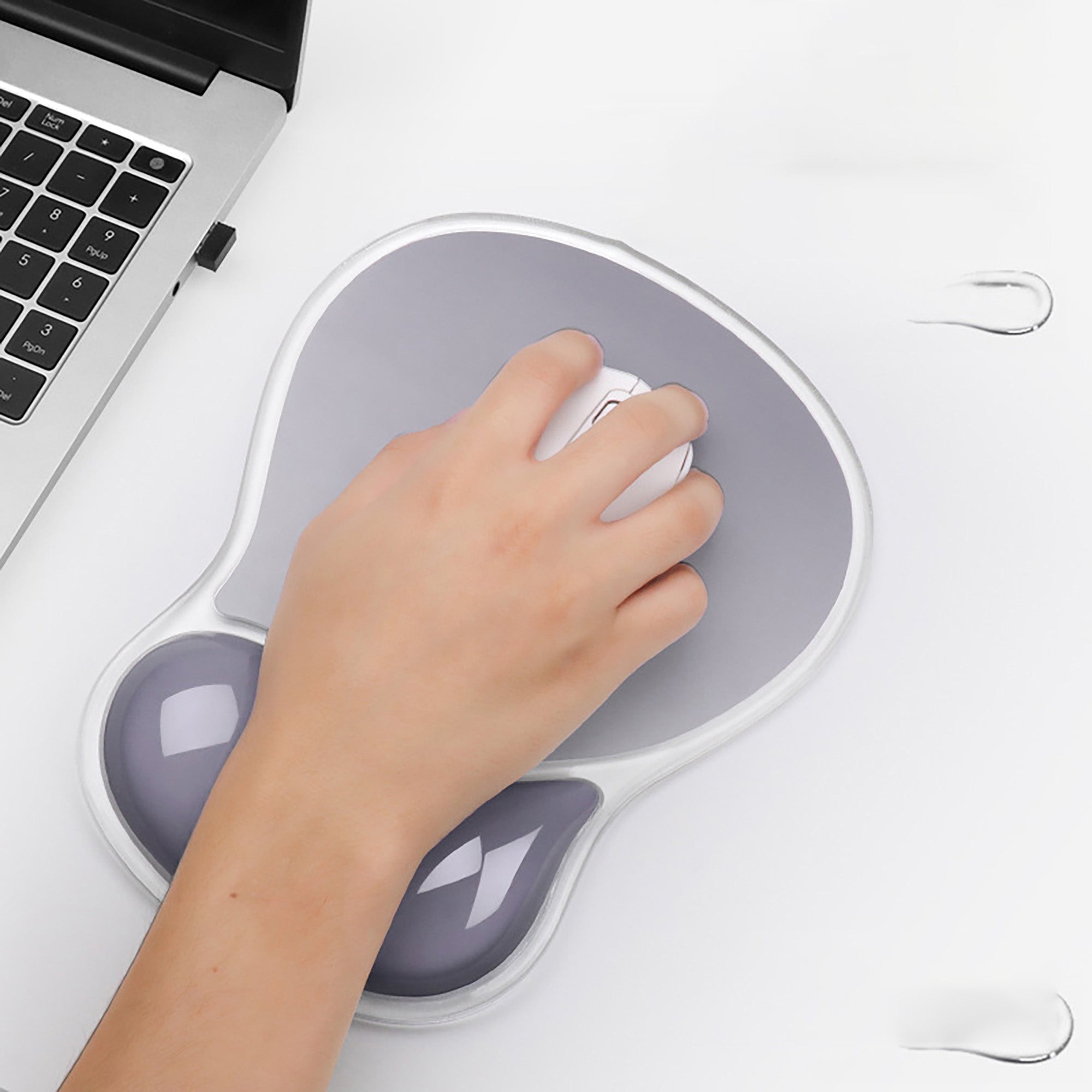 Anna-Kaci Clear Gel Wrist Support Mouse Pad With Ergonomic Cushion And Non Slip Base