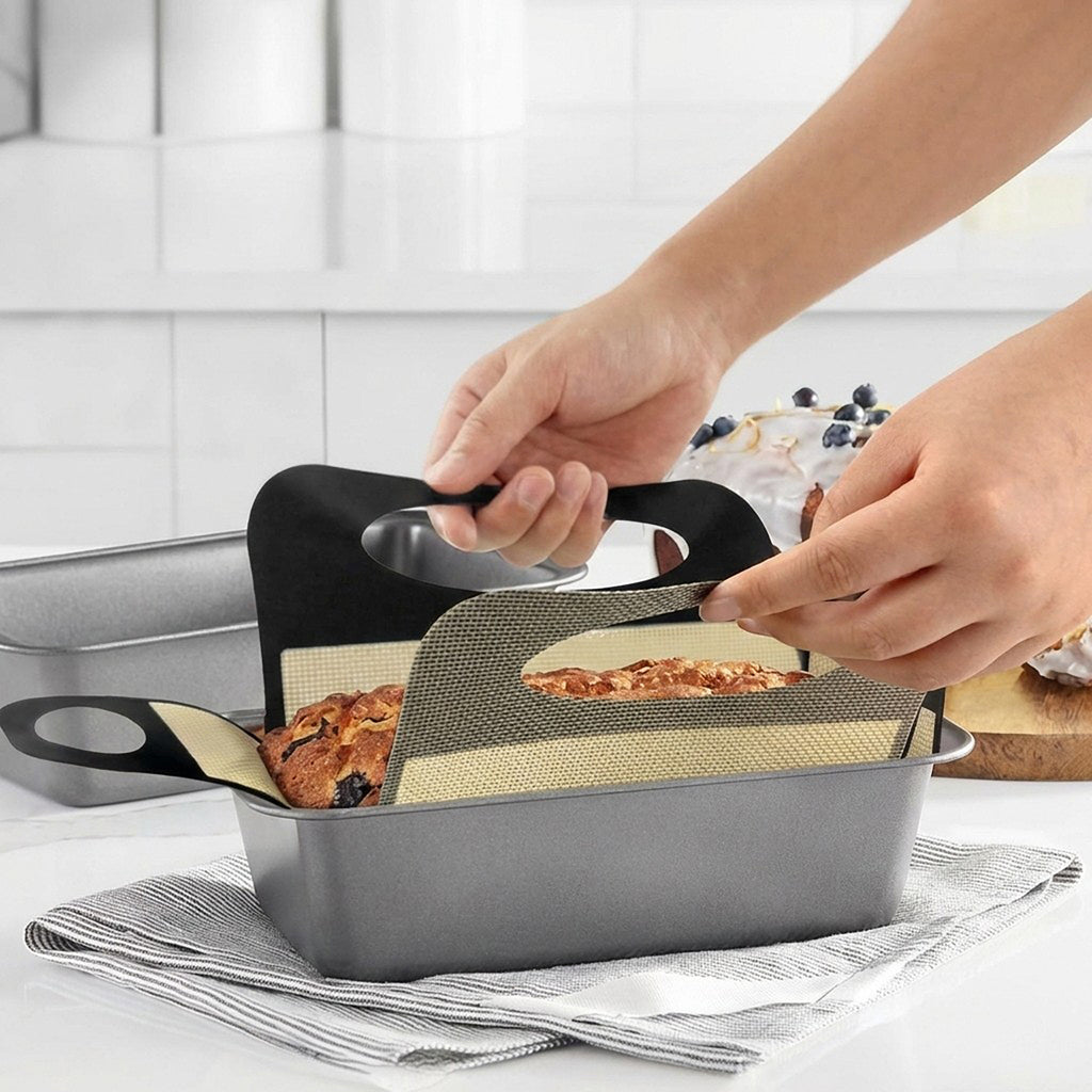Anna-Kaci Reusable Loaf Pan Liner with Nonstick Mesh and Lift Handles