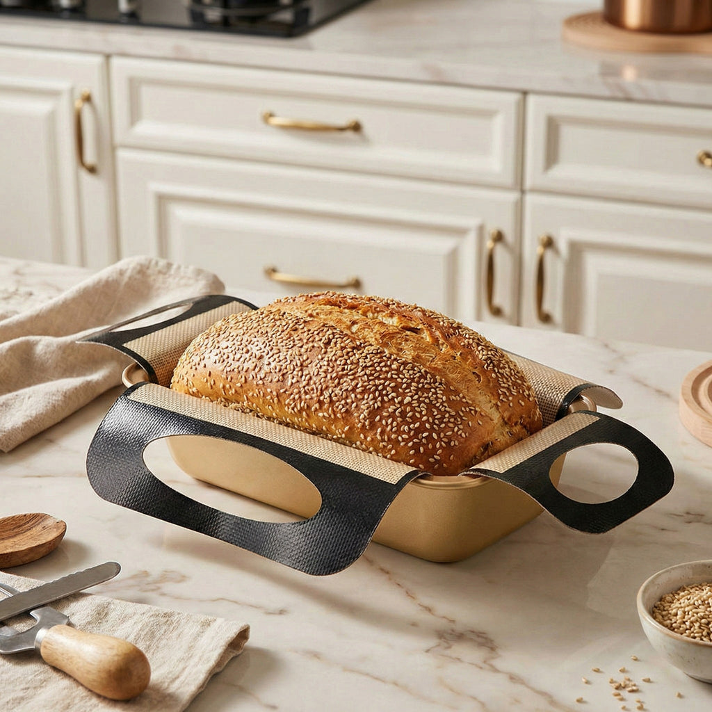 Anna-Kaci Reusable Loaf Pan Liner with Nonstick Mesh and Lift Handles