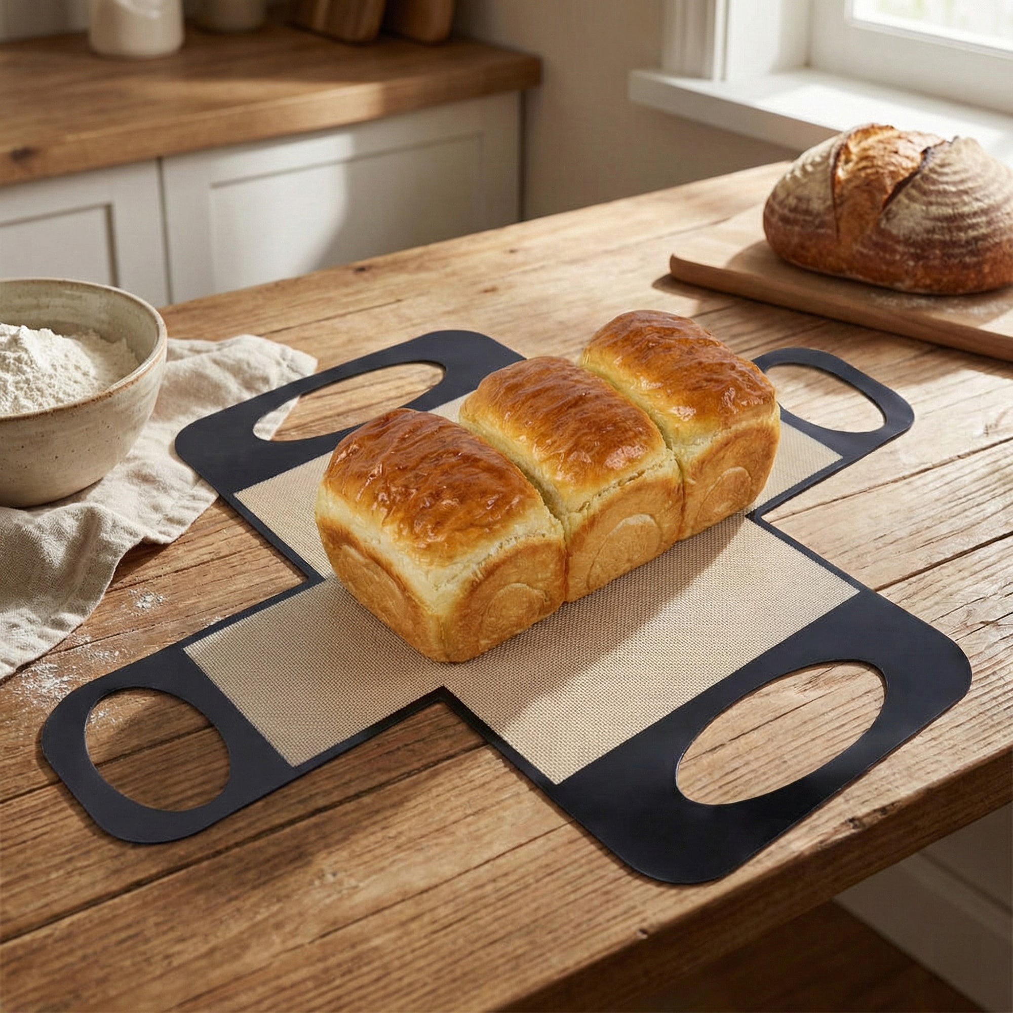 Anna-Kaci Reusable Loaf Pan Liner with Nonstick Mesh and Lift Handles
