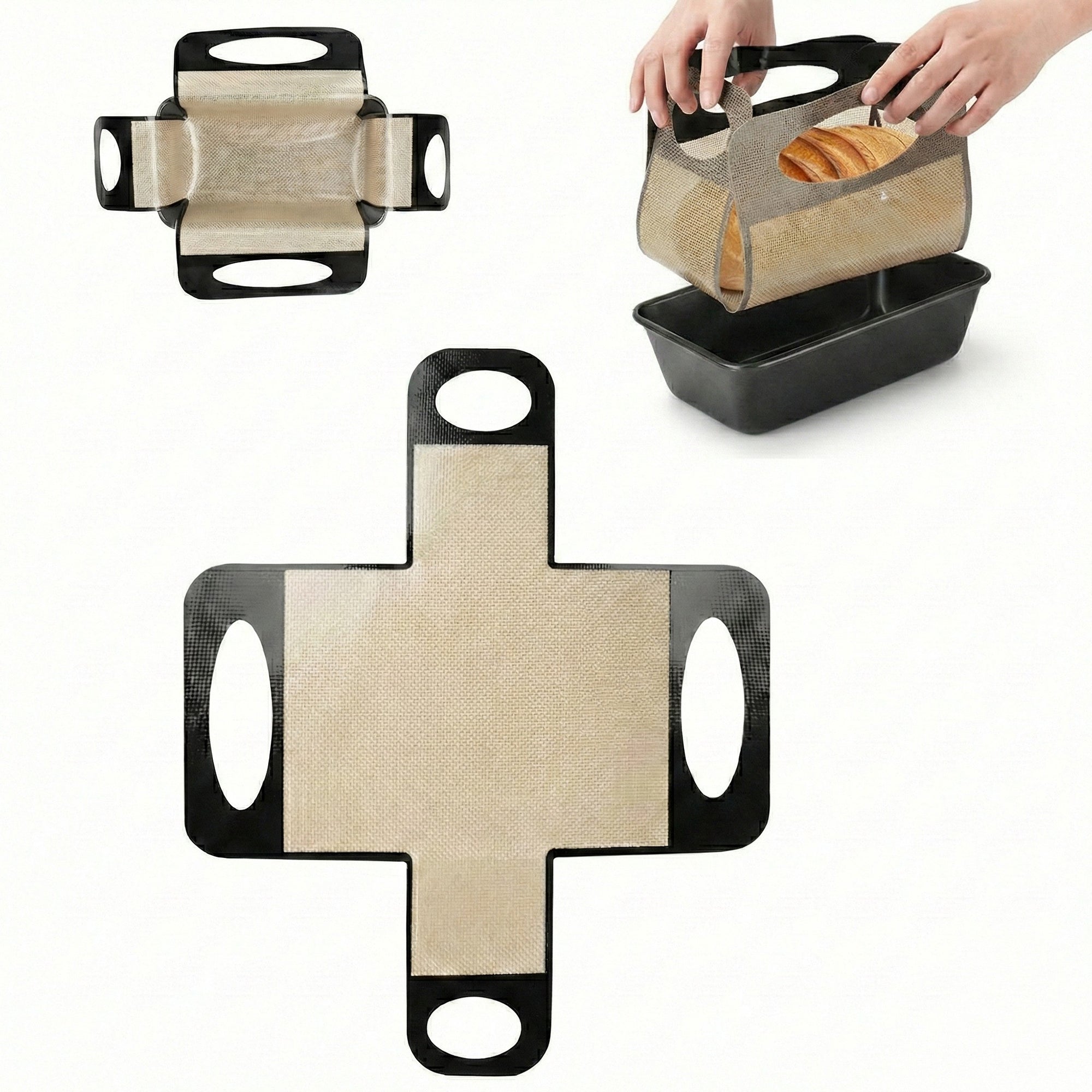 Anna-Kaci Reusable Loaf Pan Liner with Nonstick Mesh and Lift Handles