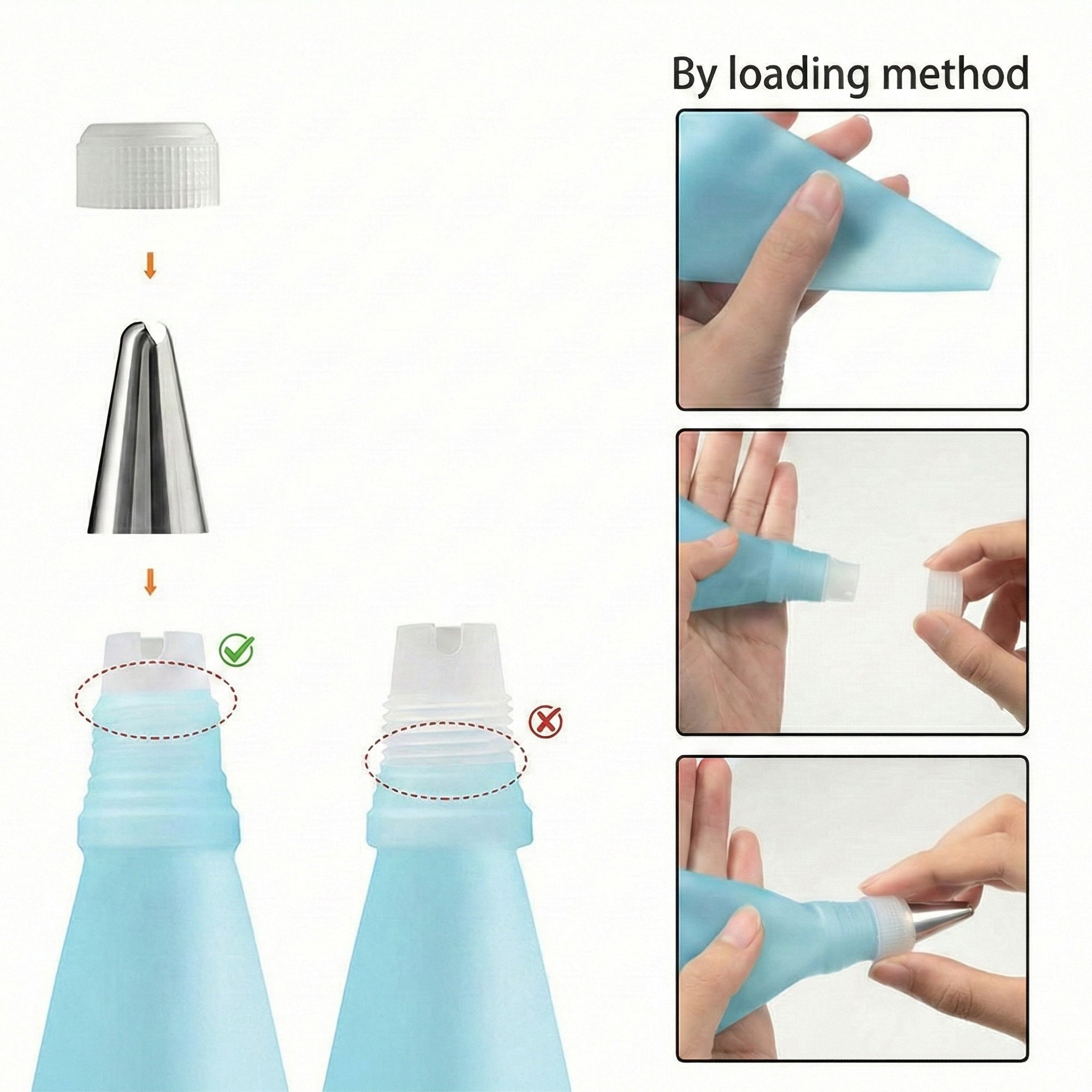 Anna-Kaci Reusable Piping Bag and Decorating Tip Set with Scrapers and Cleaning Brush
