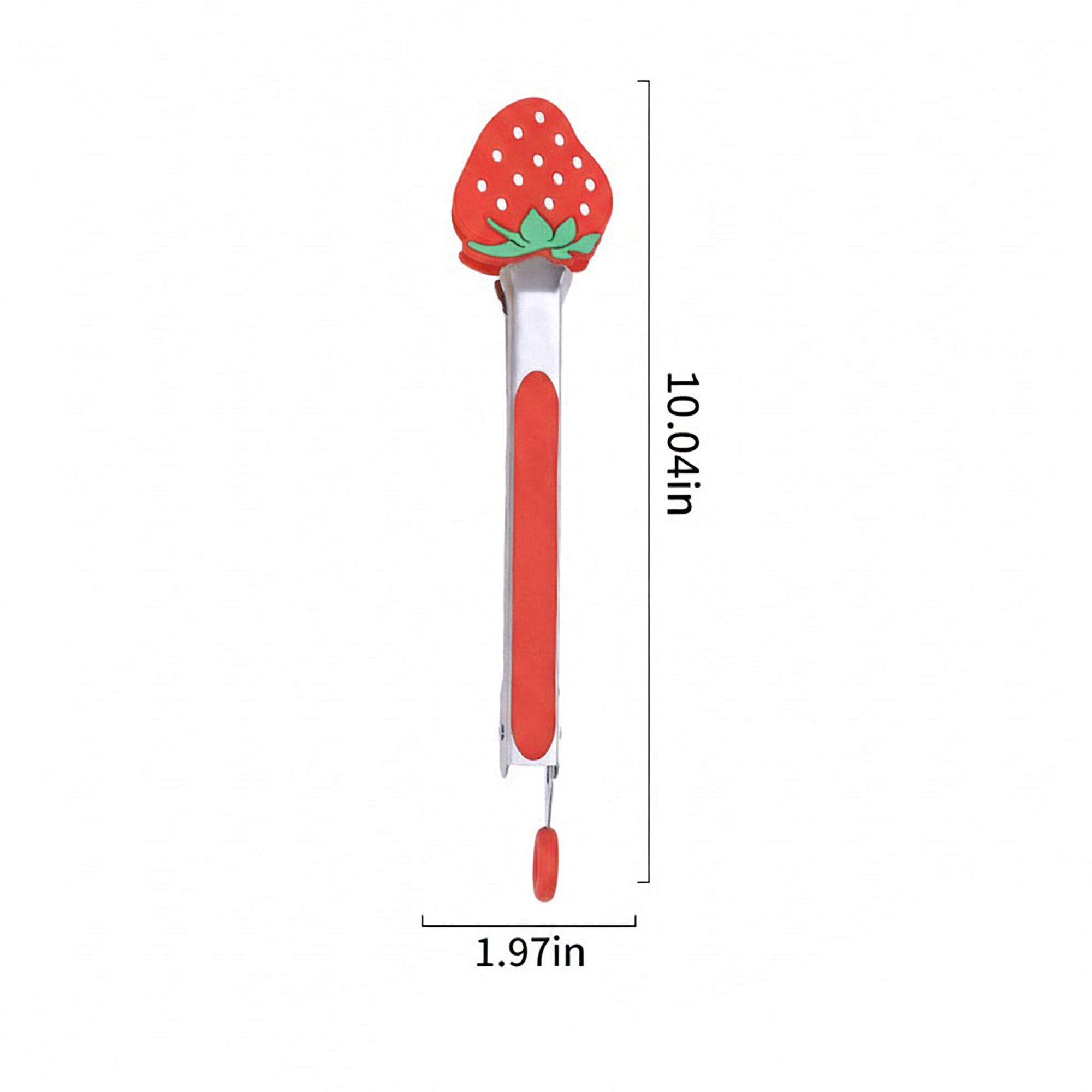 Anna-Kaci 2-Piece Strawberry Shaped Kitchen Tongs with Non-Slip Grip and Locking Ring