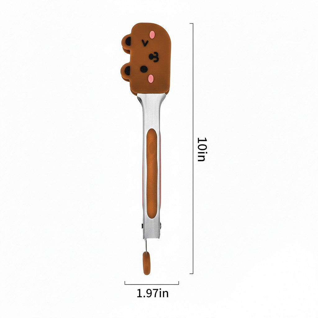 Anna-Kaci Bear Shaped Kitchen Tongs with Non-Slip Grip and Locking Ring