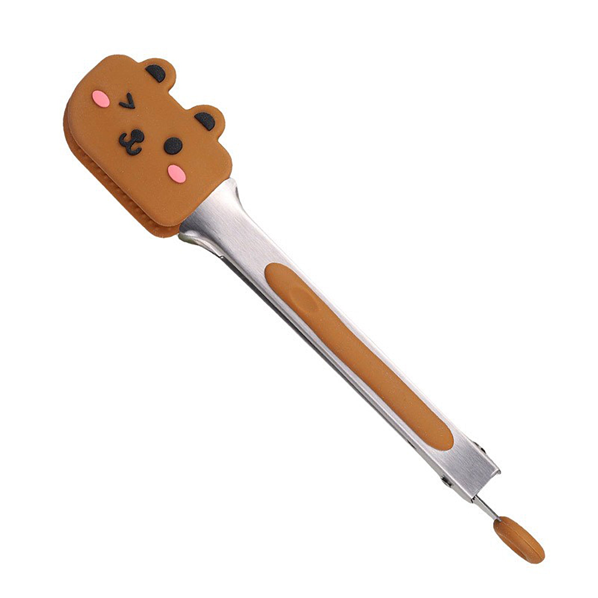 Anna-Kaci Bear Shaped Kitchen Tongs with Non-Slip Grip and Locking Ring