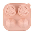 Anna-Kaci 2-PC Large Ice Cube Tray Set with Rose and Diamond Shape Molds Flexible Silicone Easy Release Design
