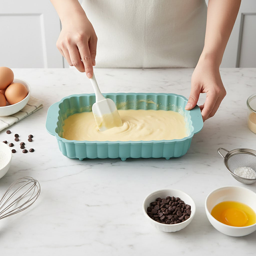 Anna-Kaci 2-Piece Pumpkin and Leaf Silicone Loaf Cake Mold Set Nonstick Fall Baking Pan