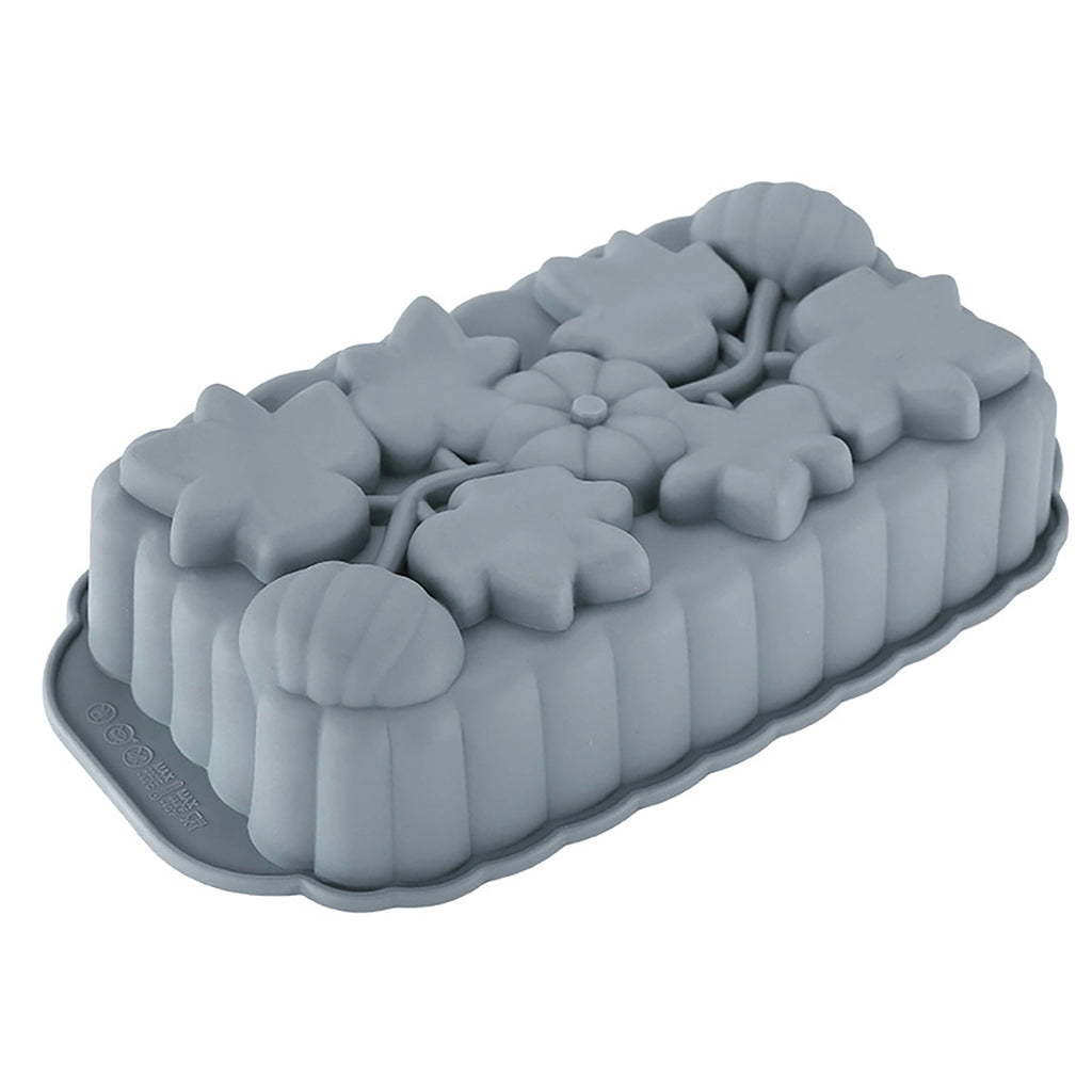 Anna-Kaci 2-Piece Pumpkin and Leaf Silicone Loaf Cake Mold Set Nonstick Fall Baking Pan