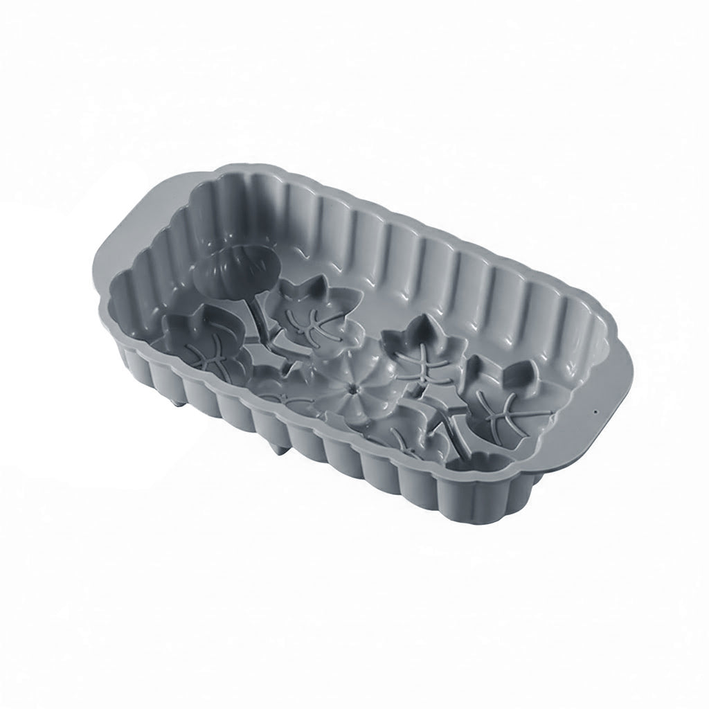 Anna-Kaci 2-Piece Pumpkin and Leaf Silicone Loaf Cake Mold Set Nonstick Fall Baking Pan